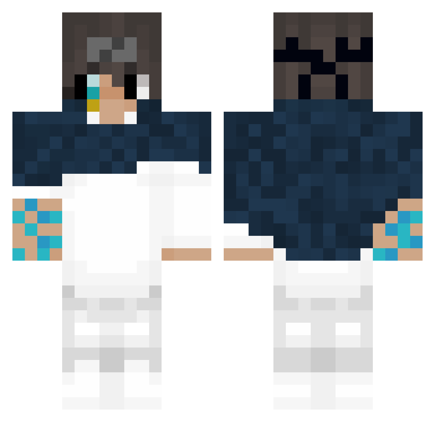 xLennyy Minecraft skin, front and back view