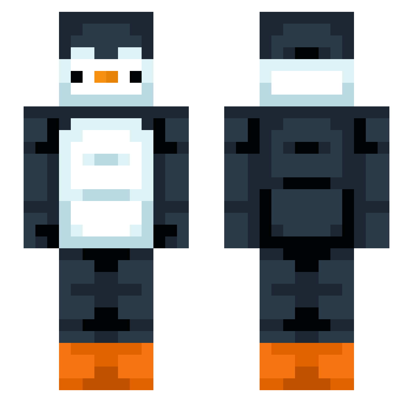 ZySani07 Minecraft skin, front and back view