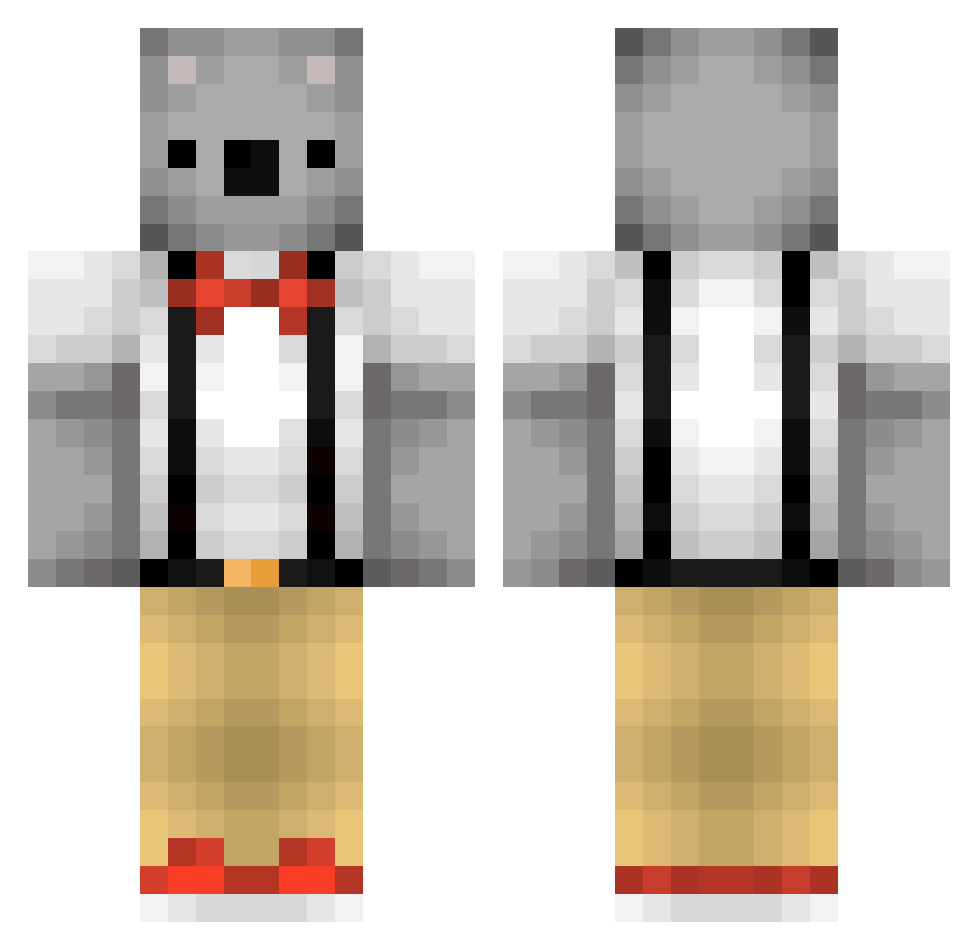 Ecologic Minecraft skin, front and back view