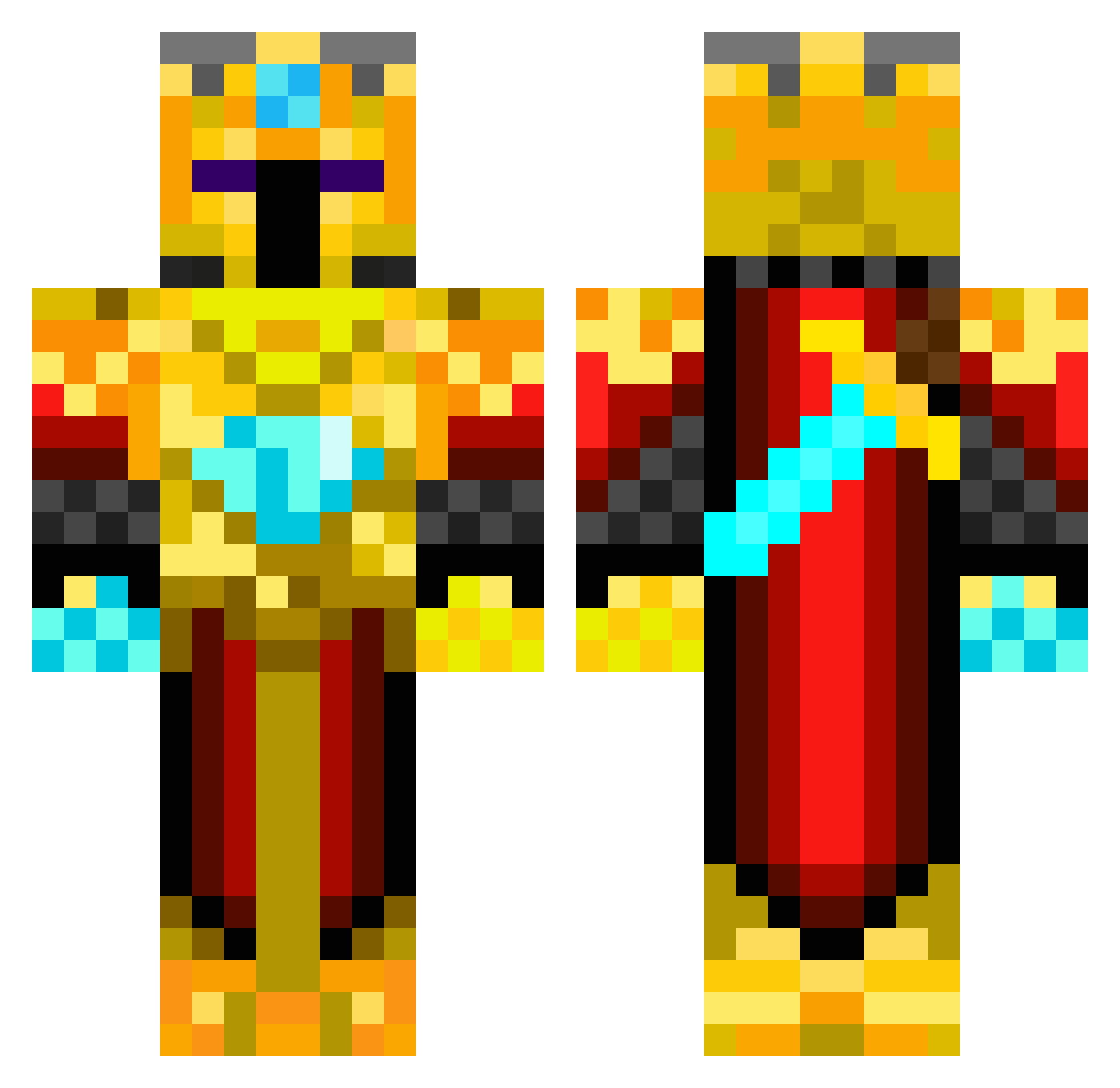 Tweenth Minecraft skin, front and back view