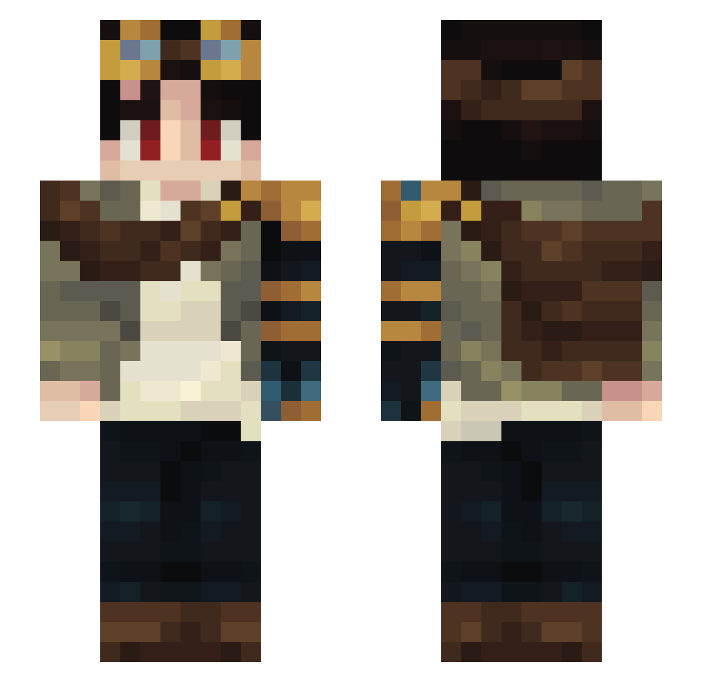 exple Minecraft skin, front and back view