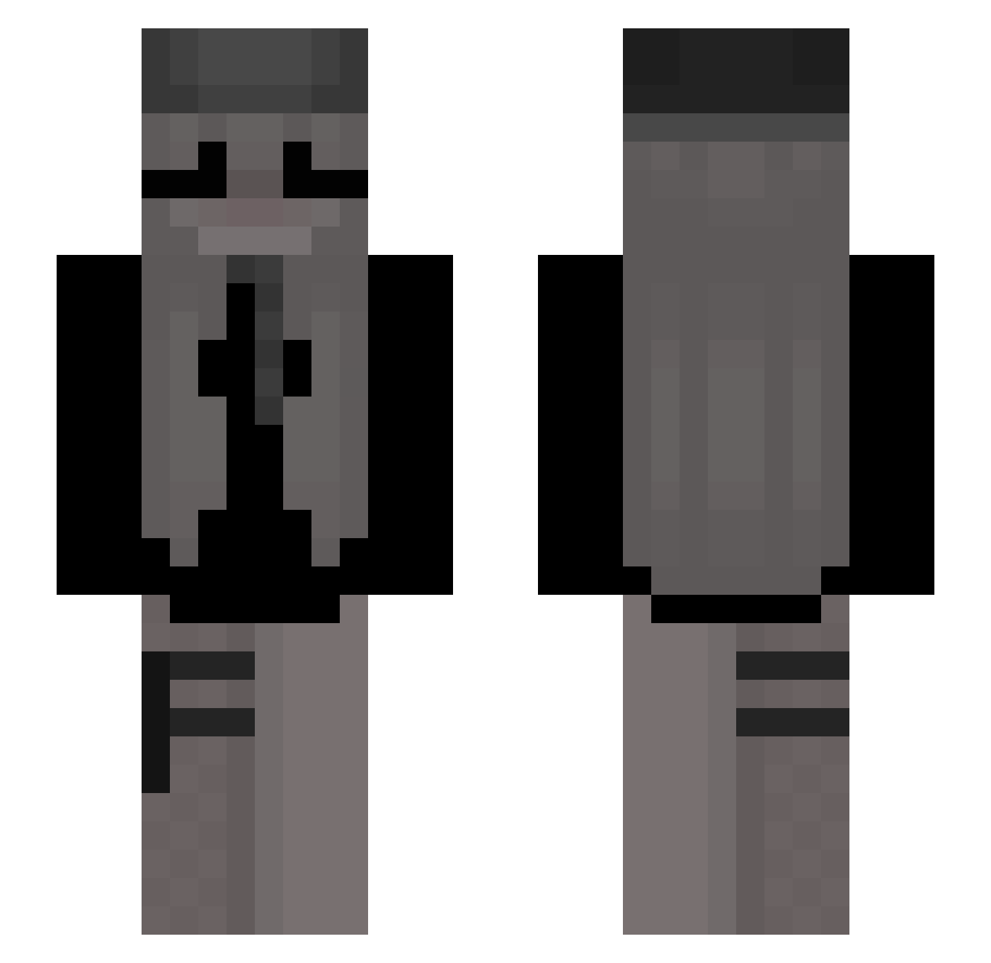 sophistically Minecraft skin, front and back view