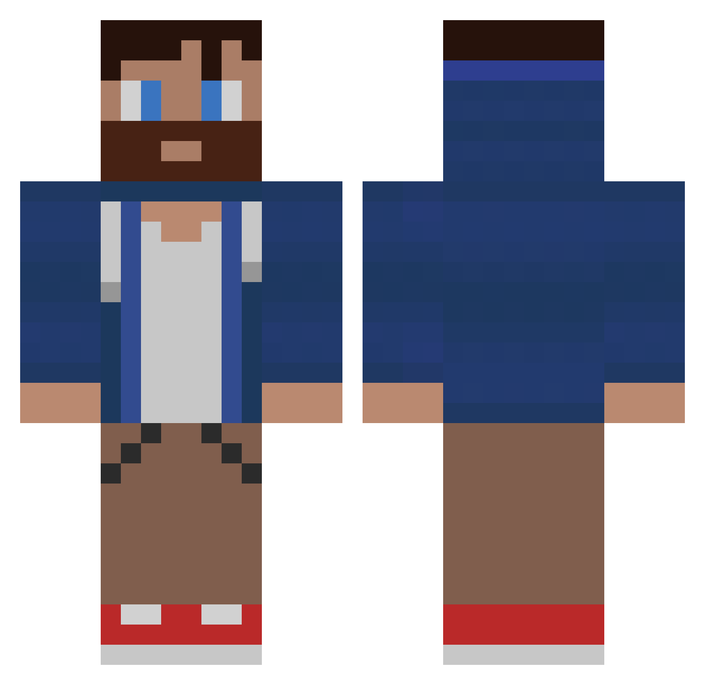 Tronerr Minecraft skin, front and back view