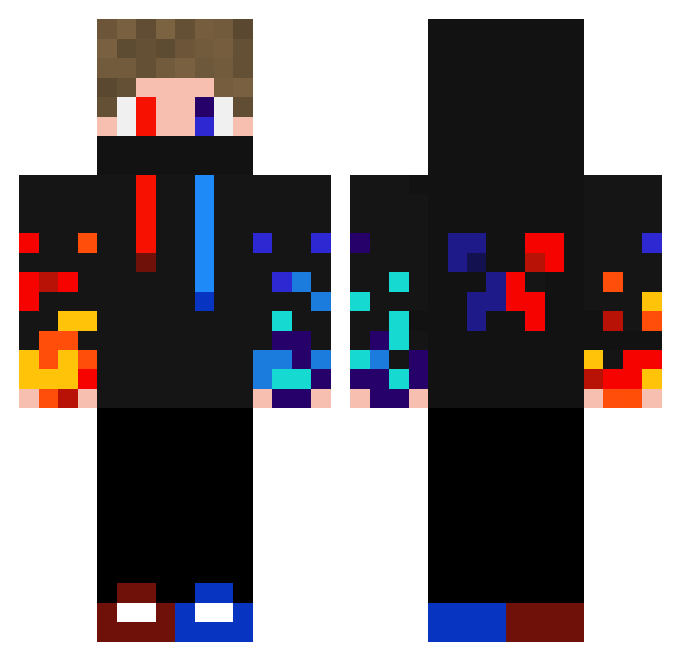 demaster007 Minecraft skin, front and back view