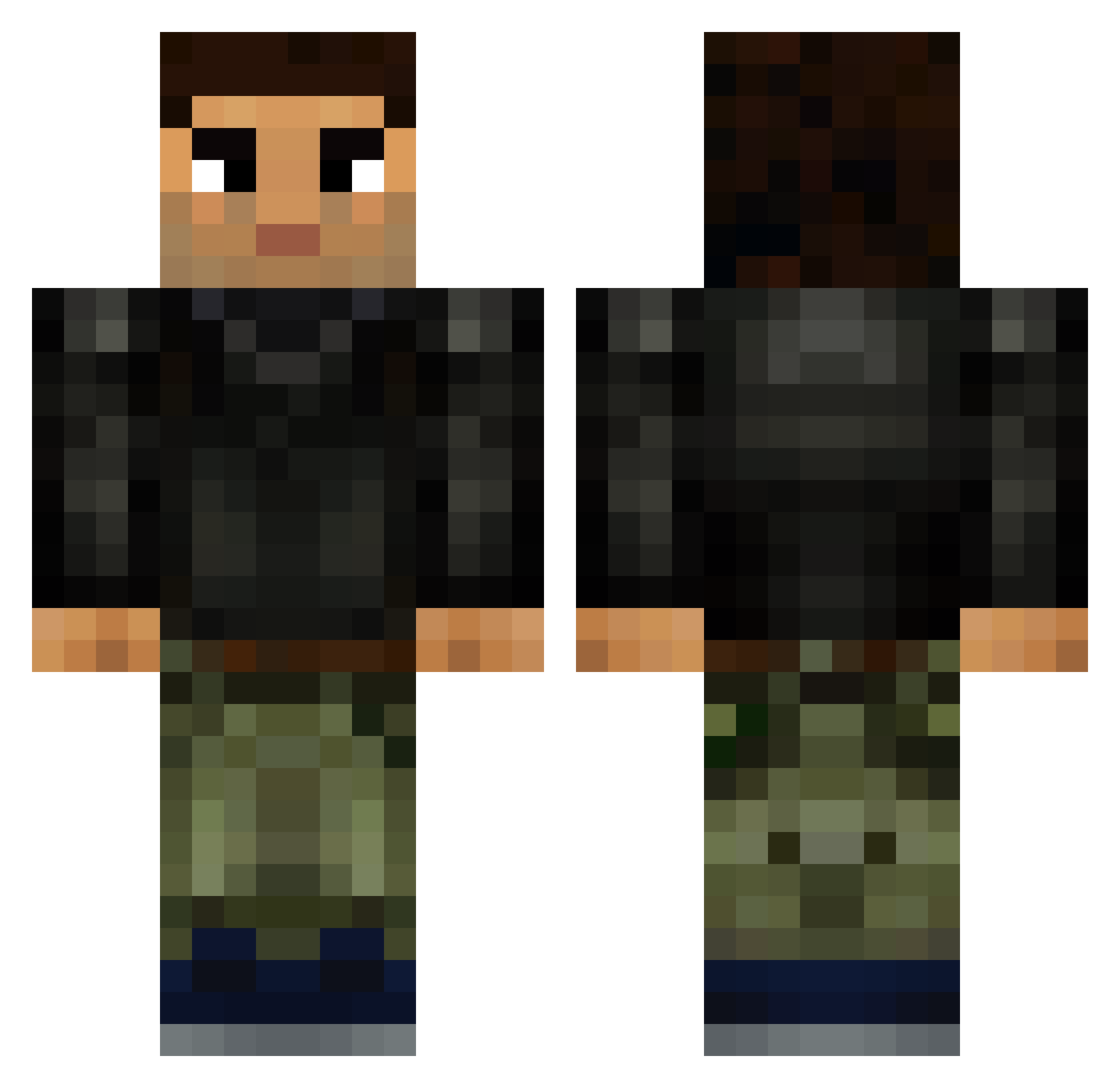 Quelox06 Minecraft skin, front and back view