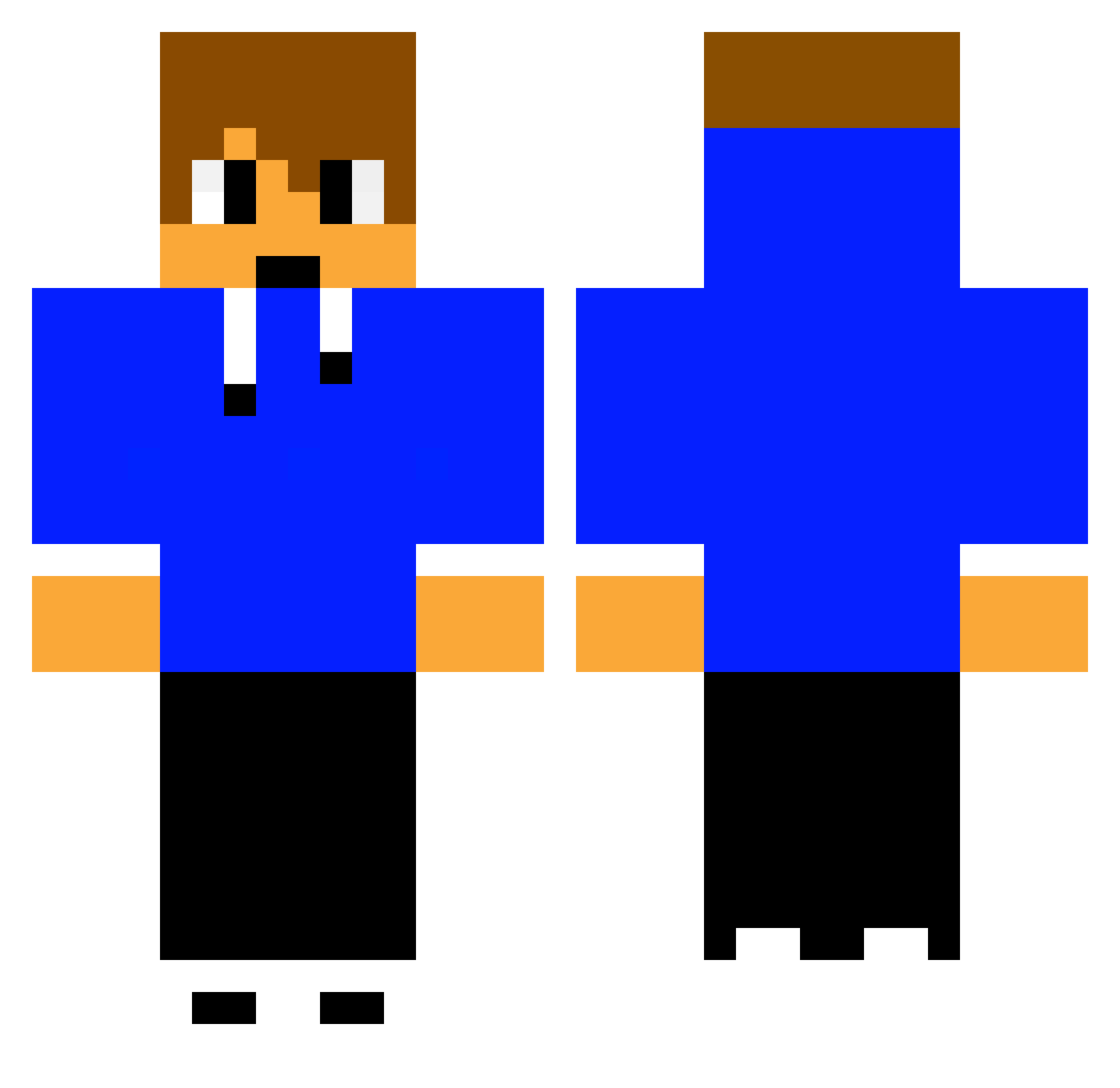 Ratcher Minecraft skin, front and back view