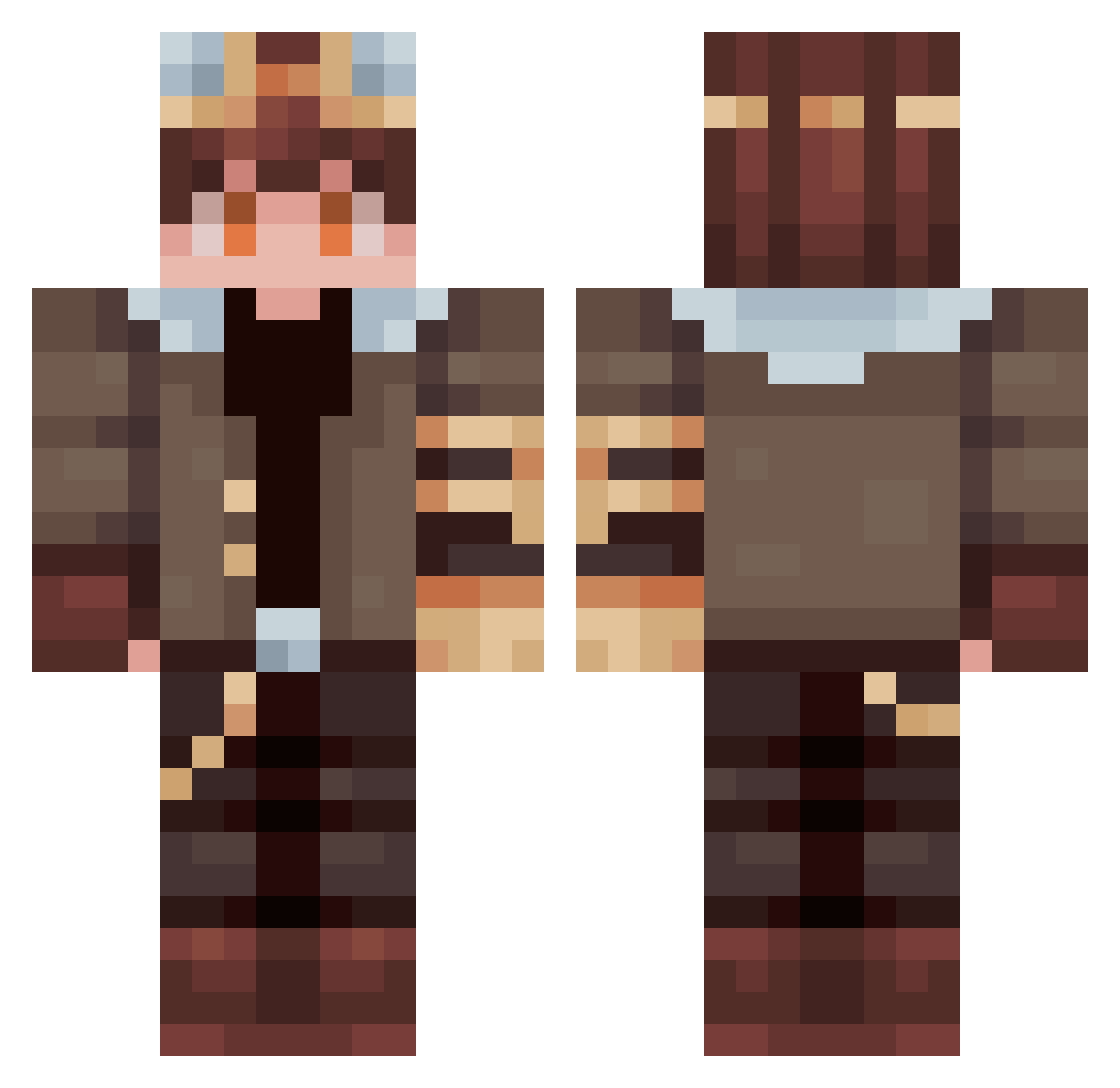 GhostlyFw Minecraft skin, front and back view