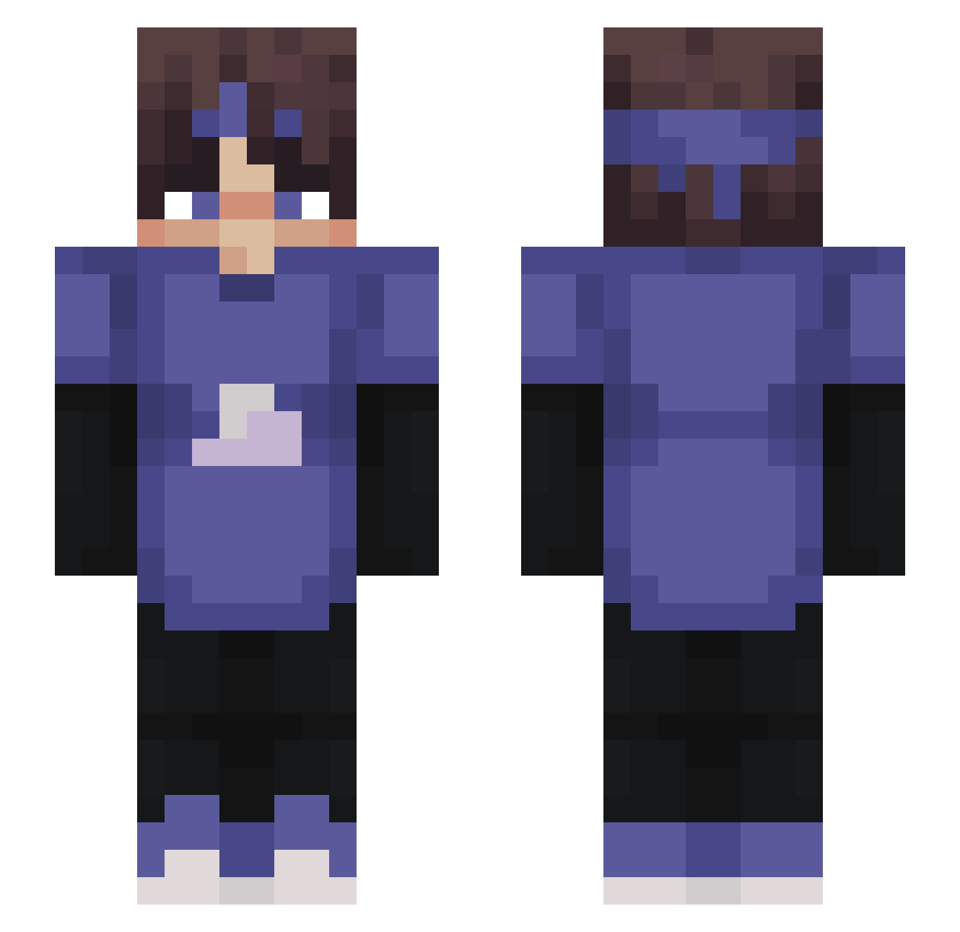 D3v1x Minecraft skin, front and back view