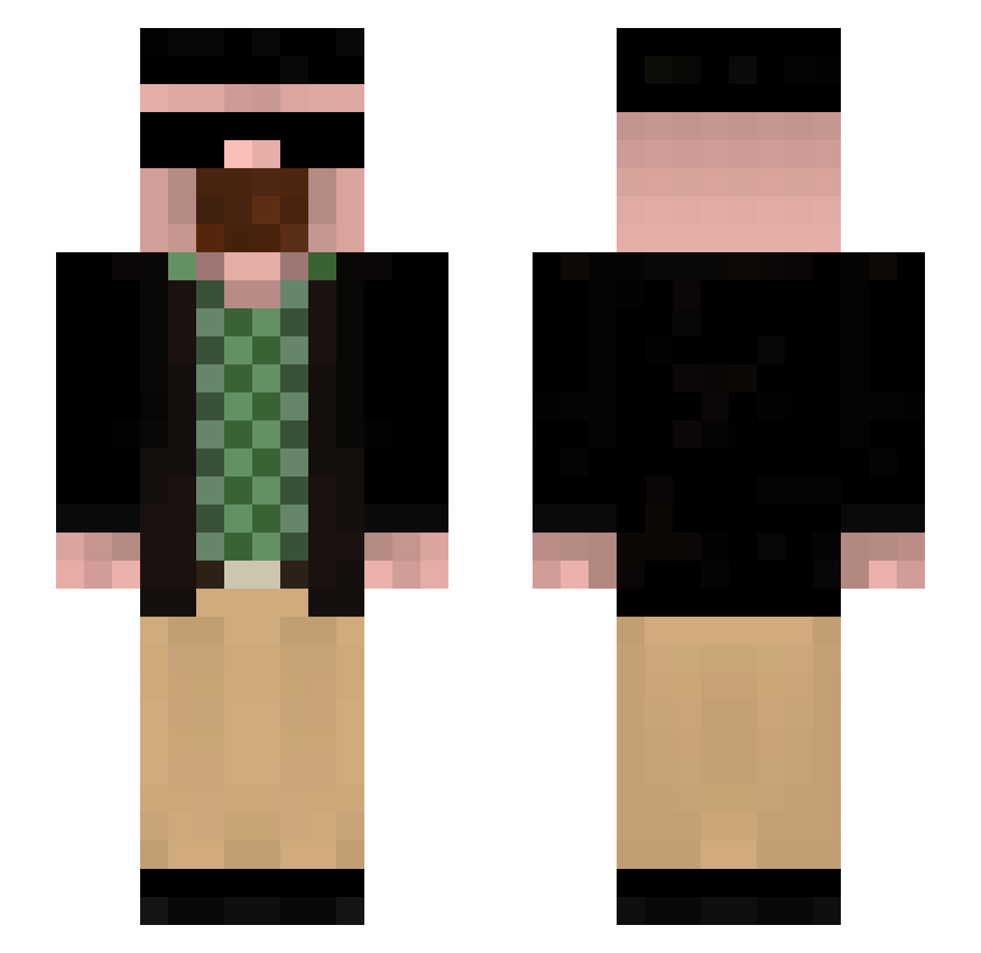 skkff Minecraft skin, front and back view