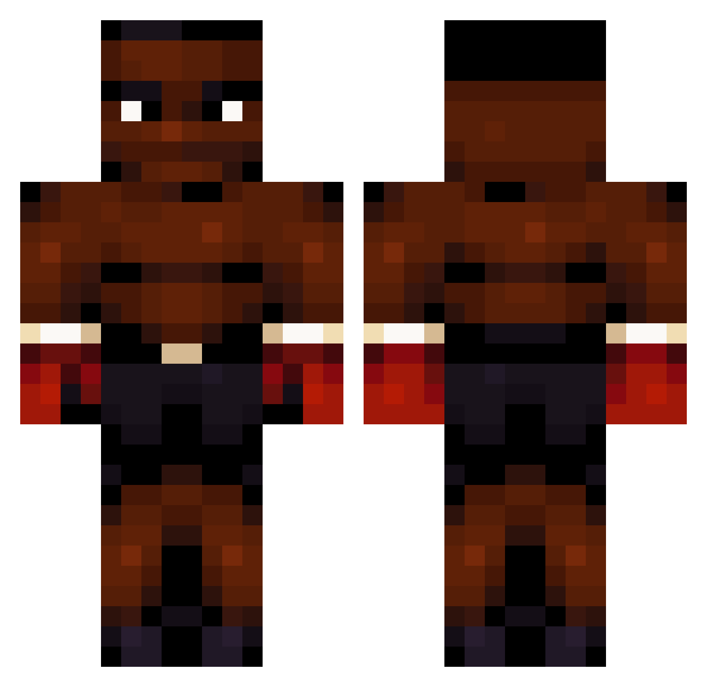 actzor Minecraft skin, front and back view