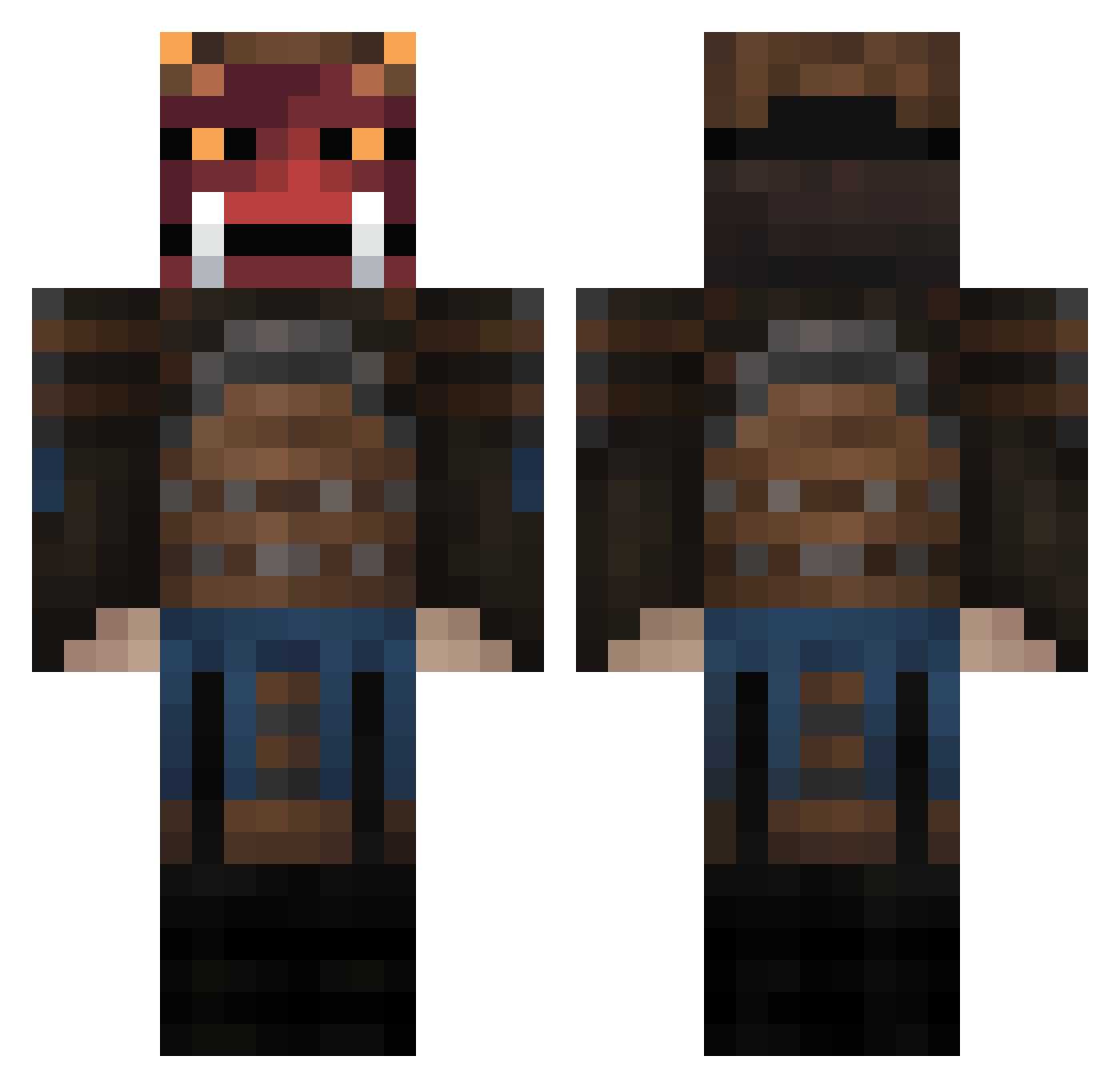 Feszerro Minecraft skin, front and back view