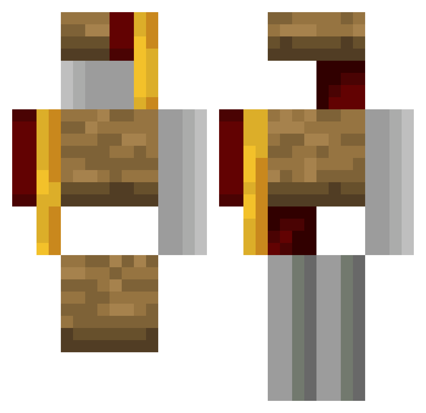 Symetrical_sym Minecraft skin, front and back view