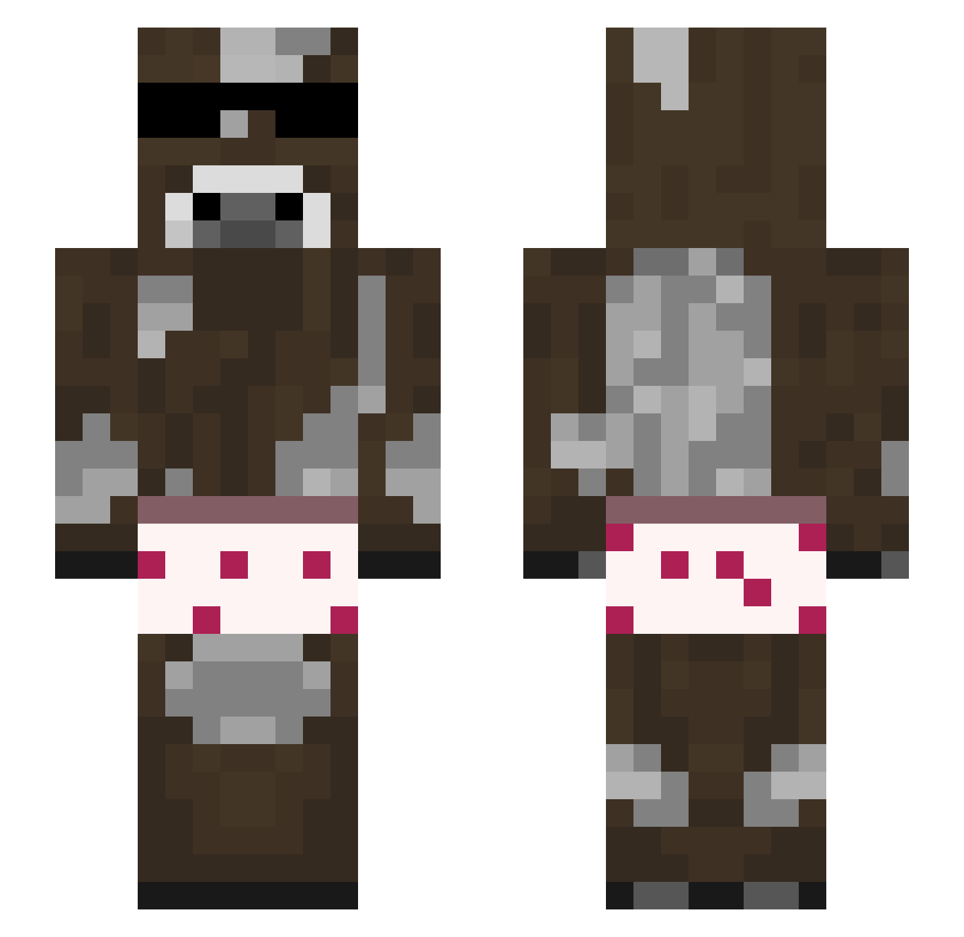 szyszkao Minecraft skin, front and back view
