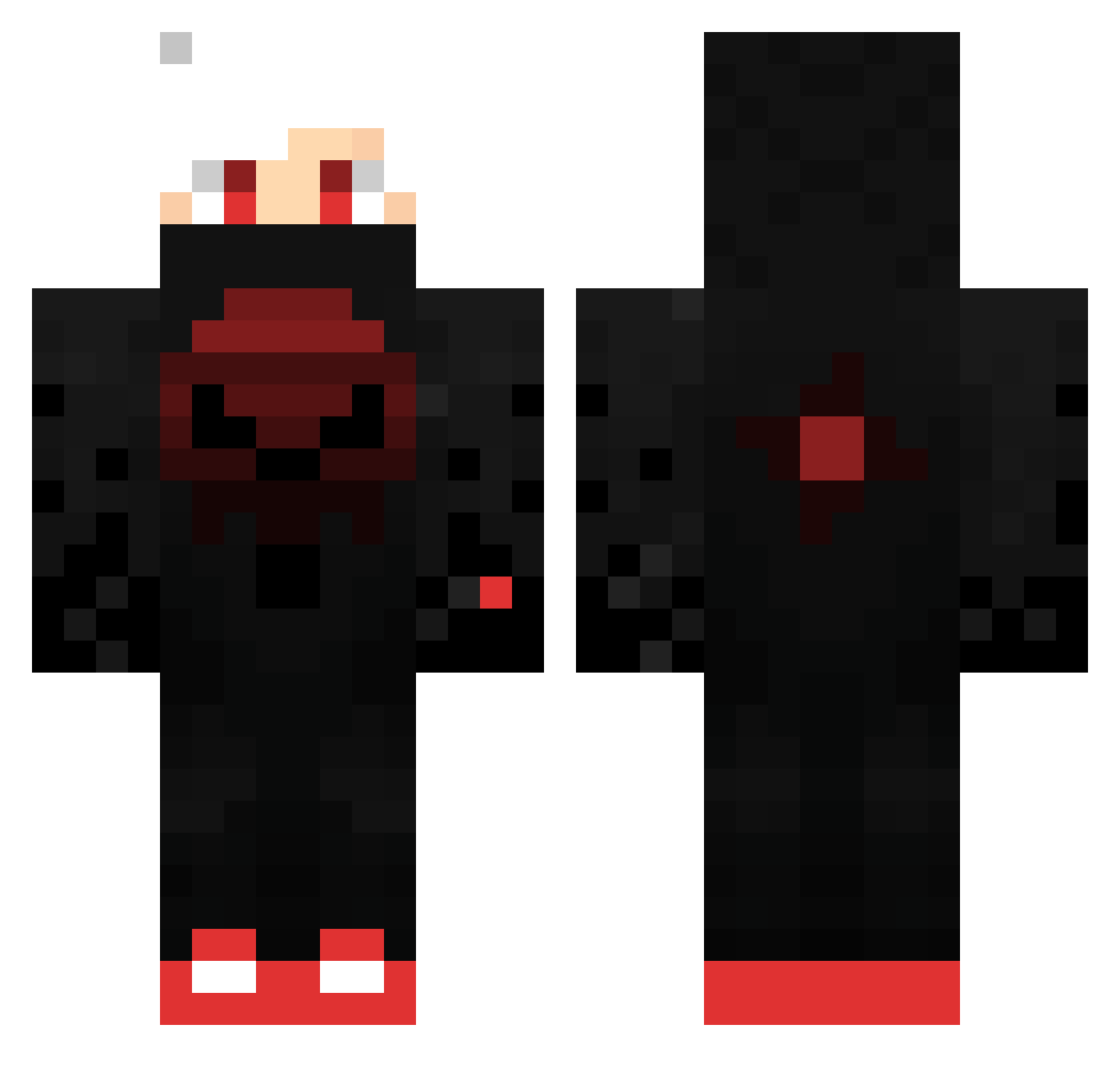 ZerQub Minecraft skin, front and back view