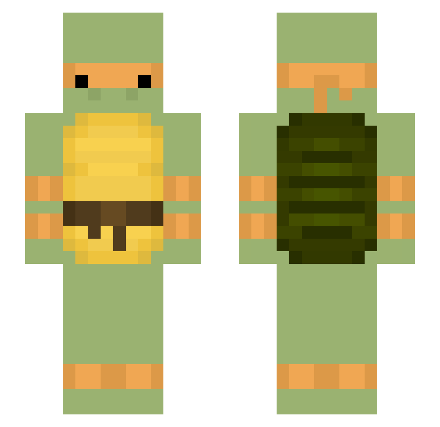 bigava Minecraft skin, front and back view