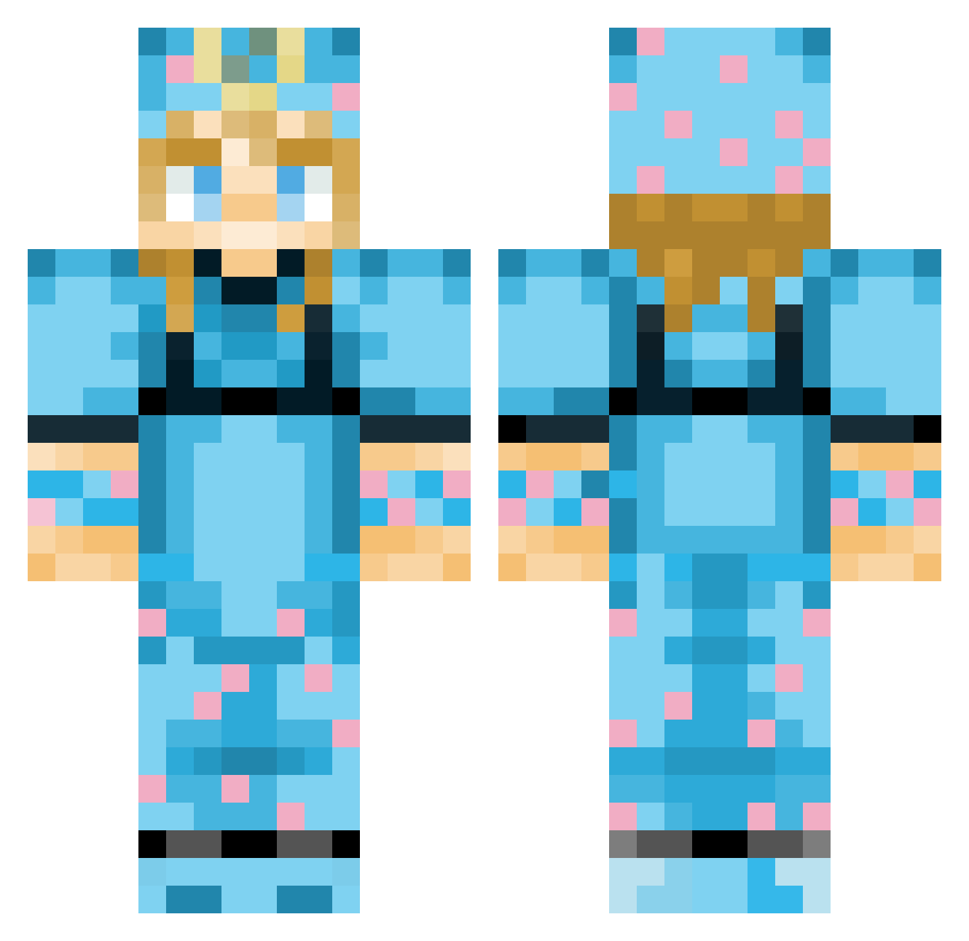 Brydonn Minecraft skin, front and back view