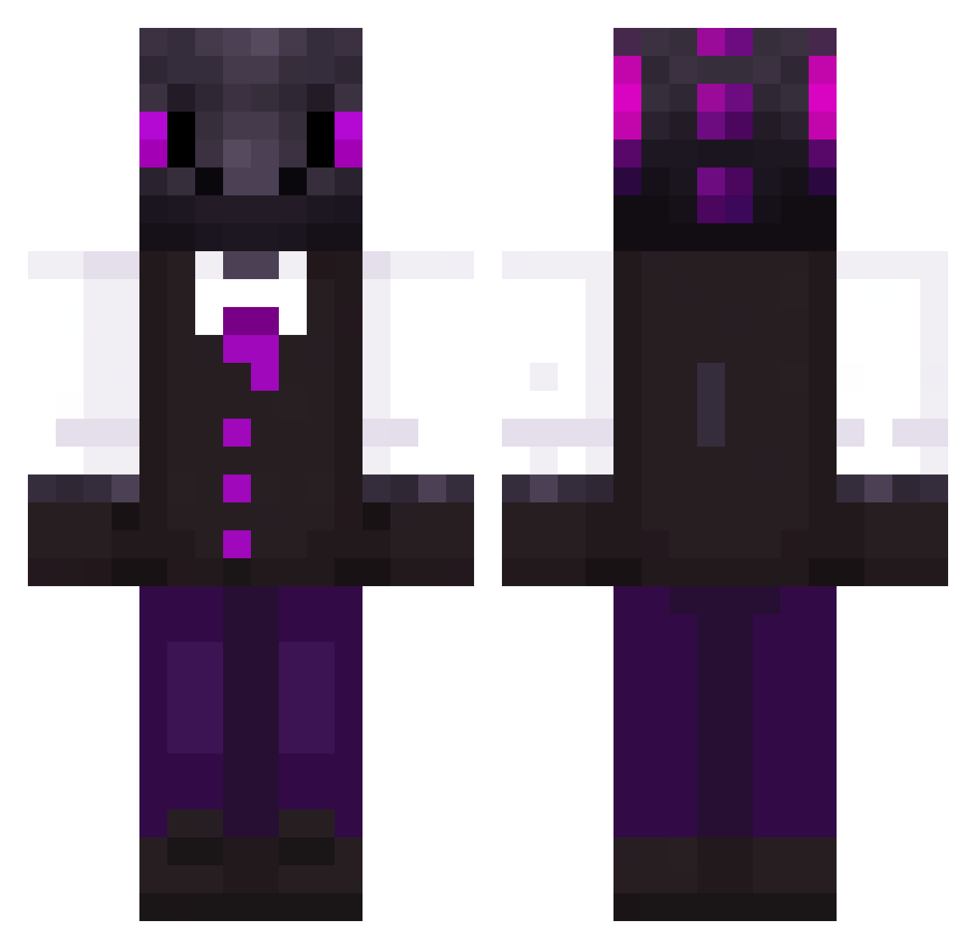 xPoison Minecraft skin, front and back view