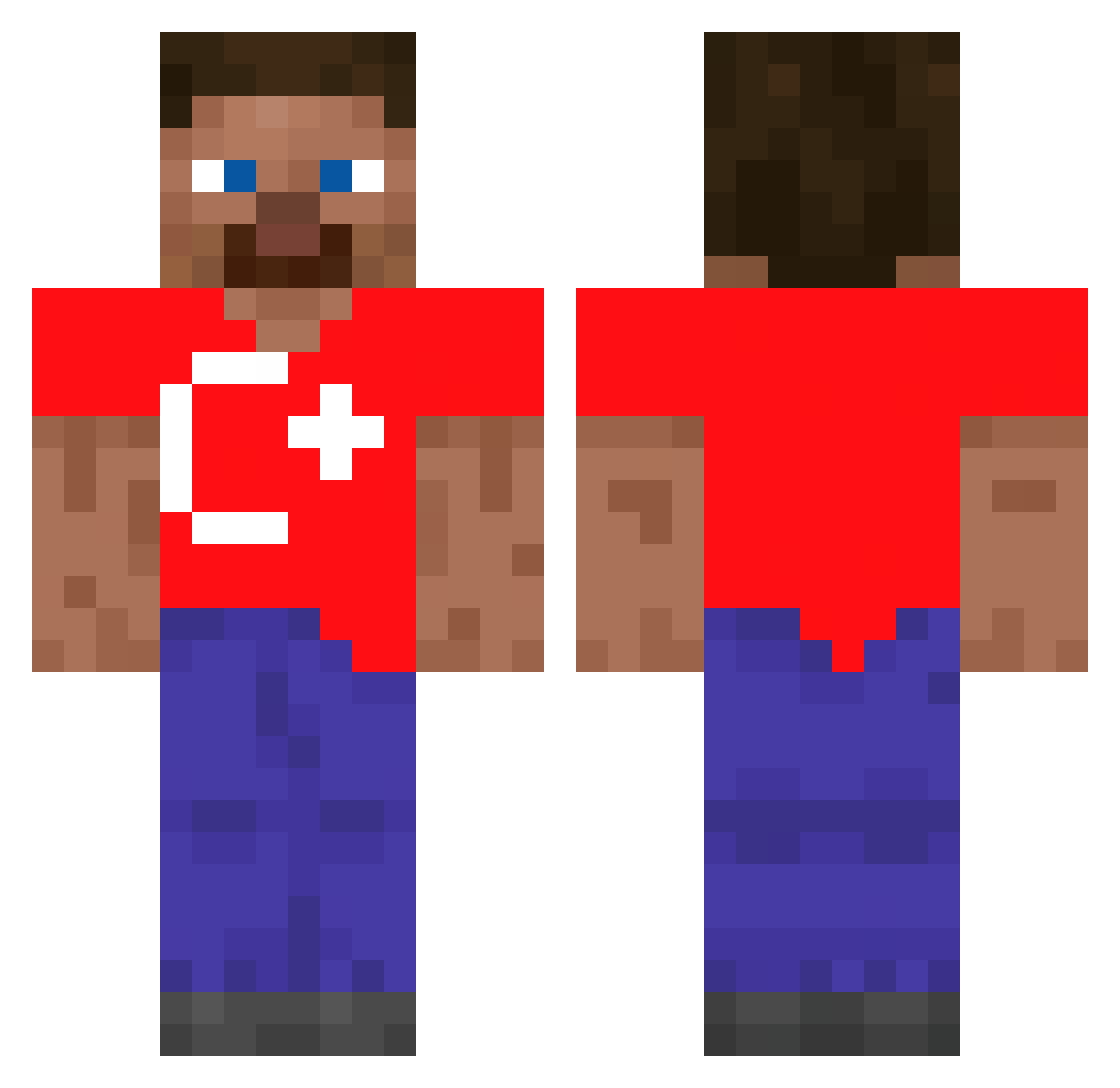 mosephlester Minecraft skin, front and back view
