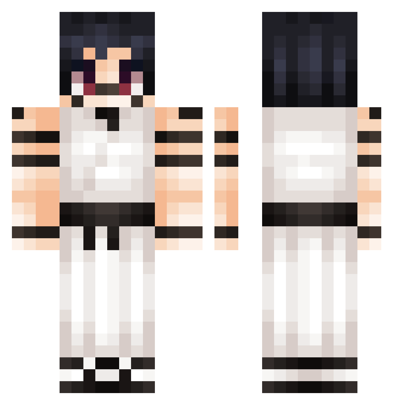 Davery1k Minecraft skin, front and back view