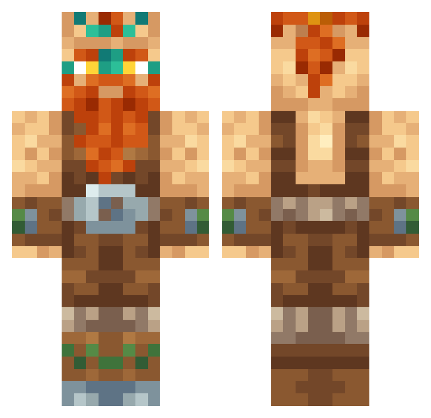 Whomstvee Minecraft skin, front and back view