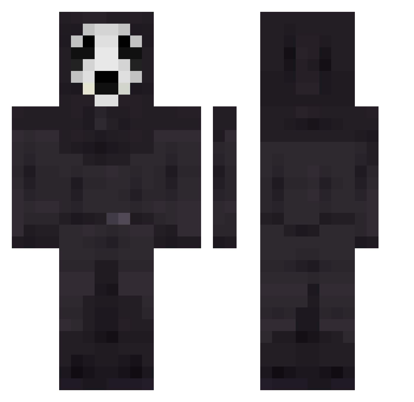 Lail0u Minecraft skin, front and back view