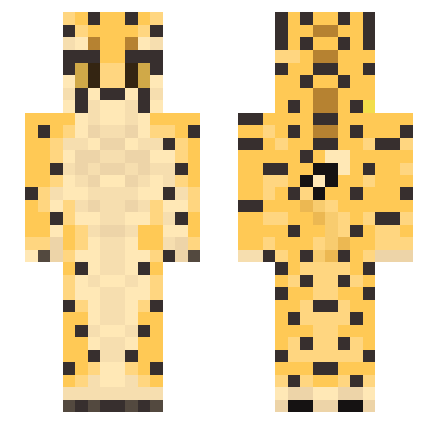 gunlovescookies Minecraft skin, front and back view