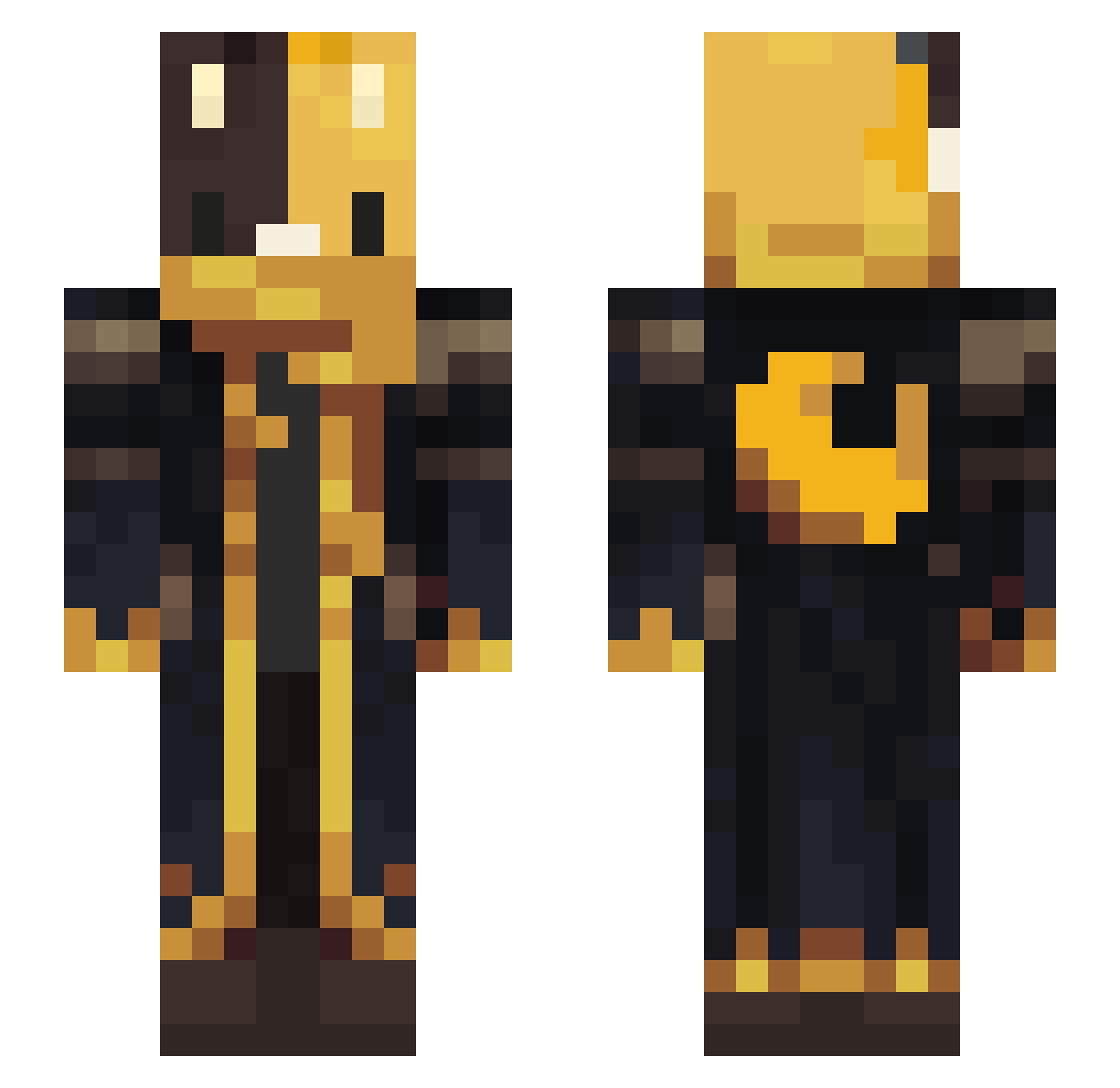 podkladeq Minecraft skin, front and back view