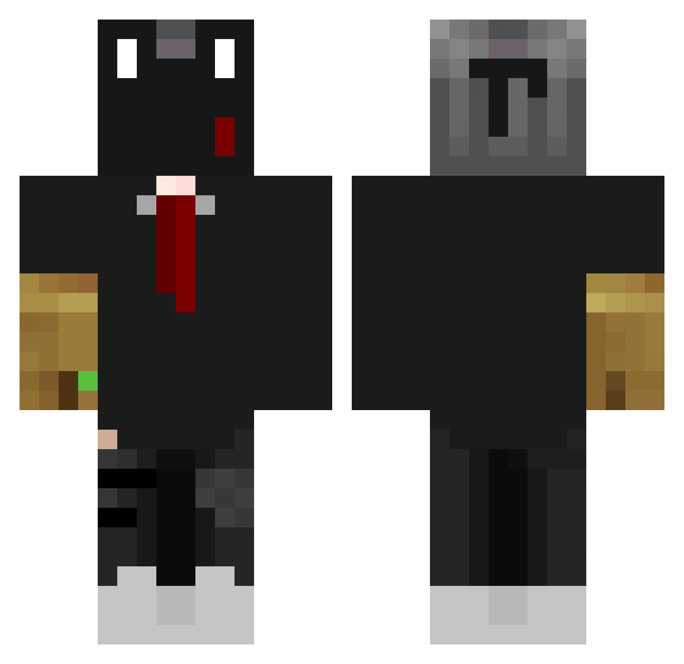 Xtura Minecraft skin, front and back view