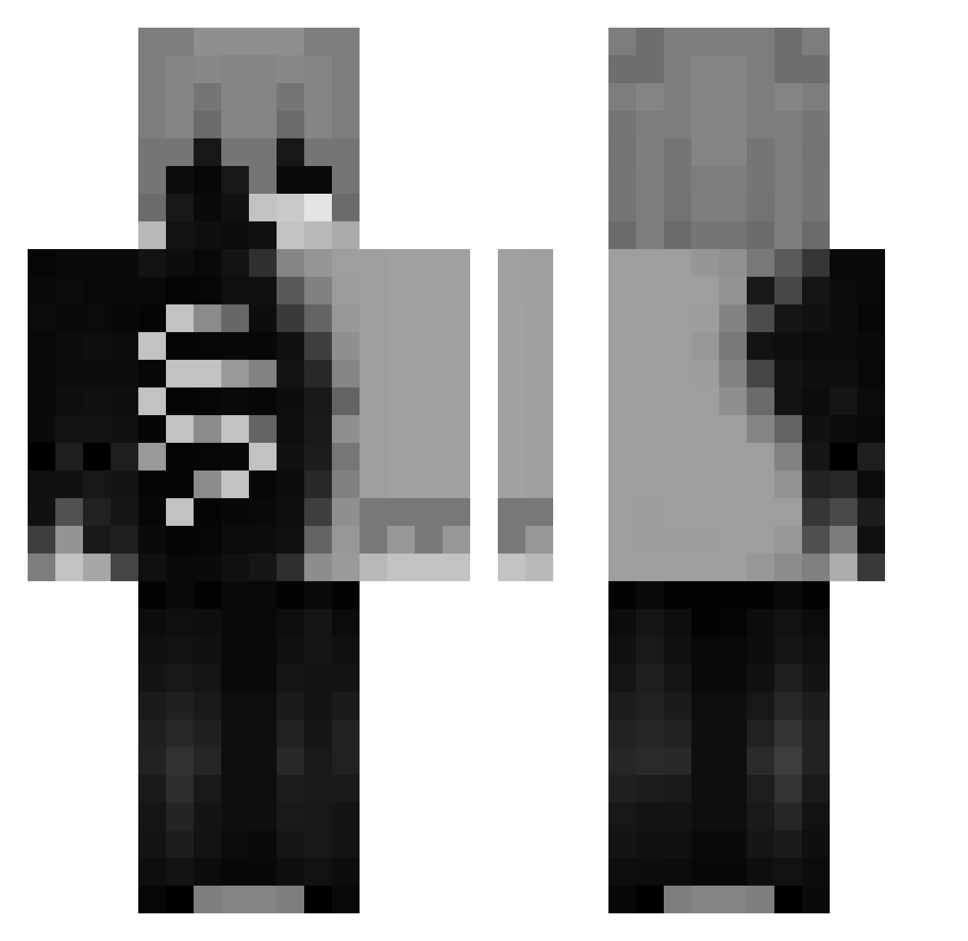 Jhxstin Minecraft skin, front and back view