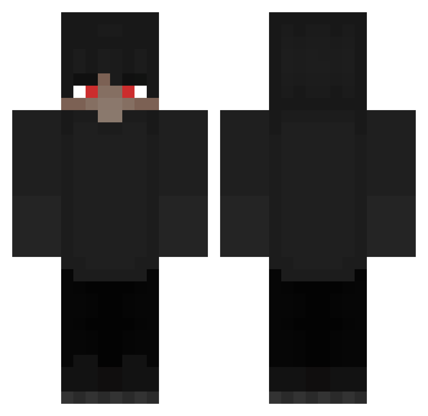 Sound_Killer Minecraft skin, front and back view