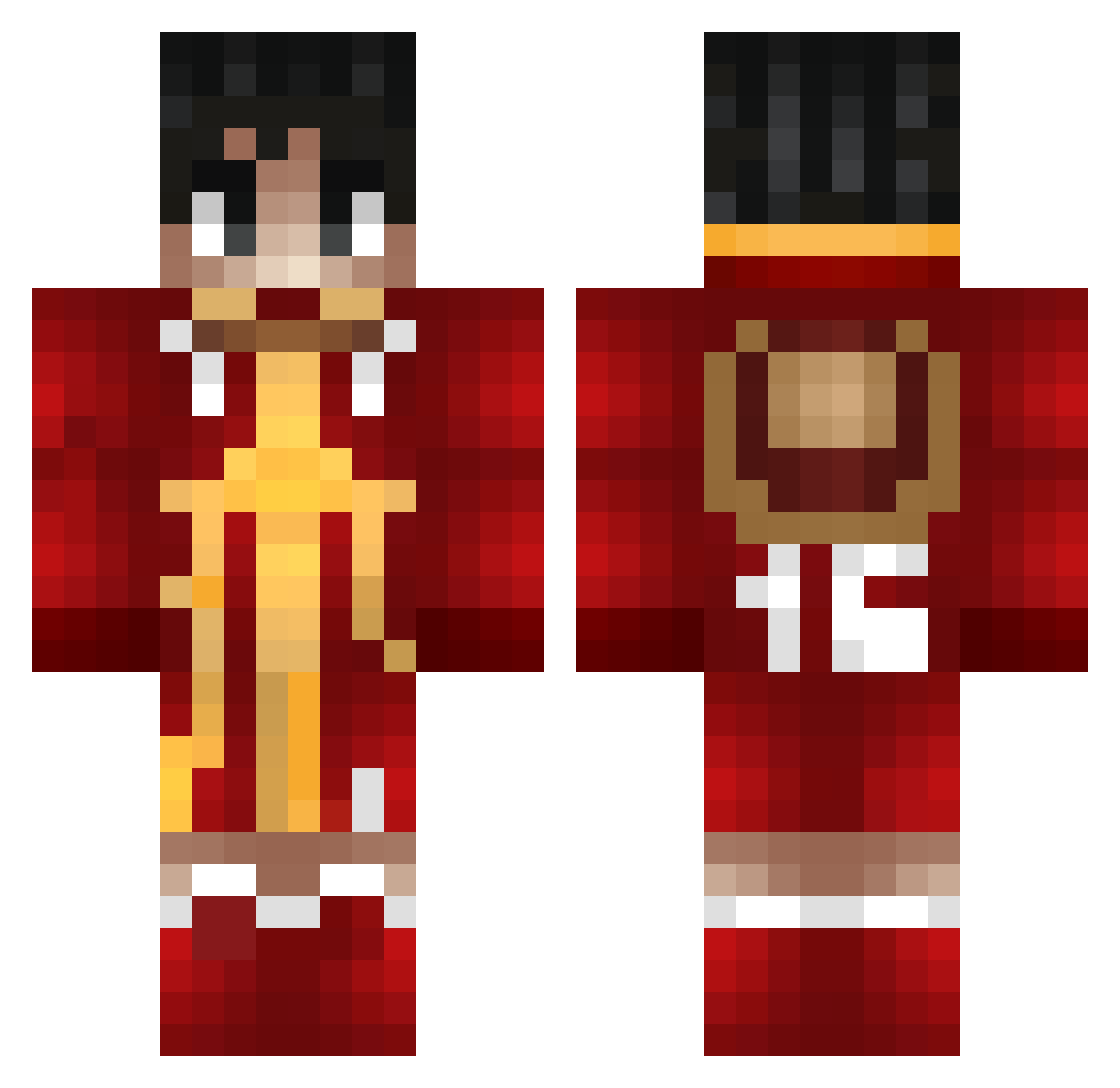 WhosGet Minecraft skin, front and back view
