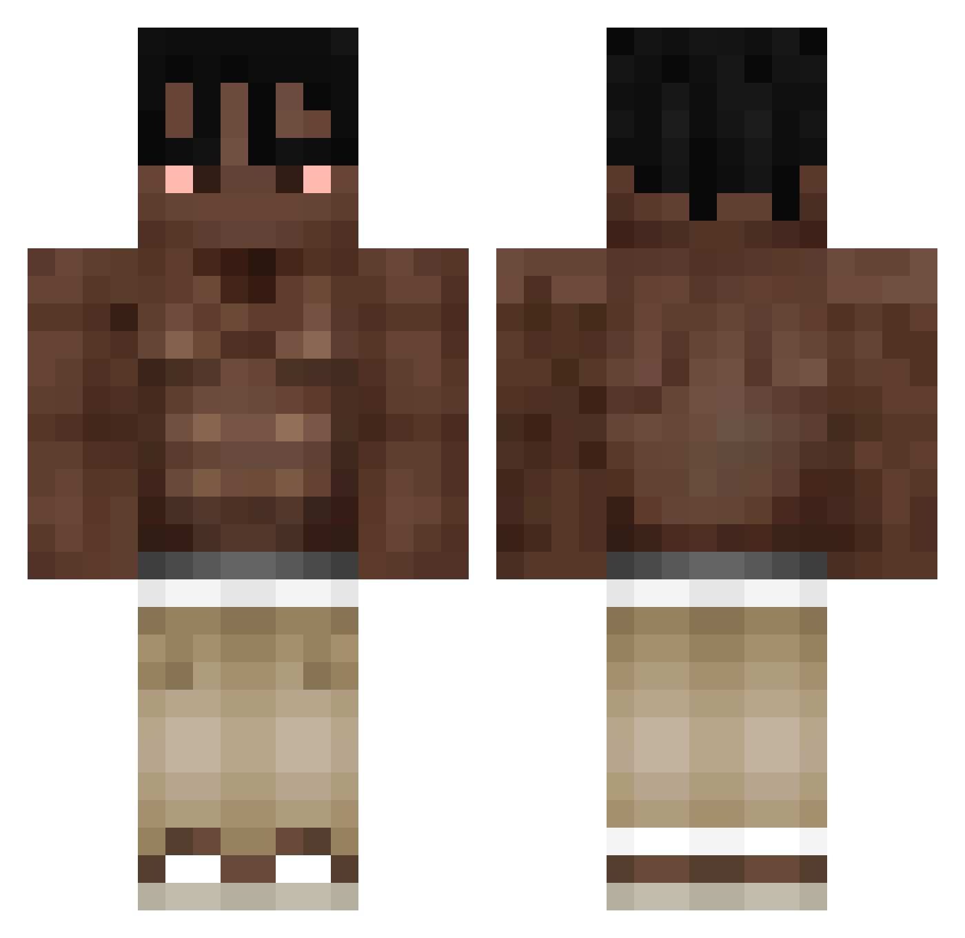 zSwetty Minecraft skin, front and back view