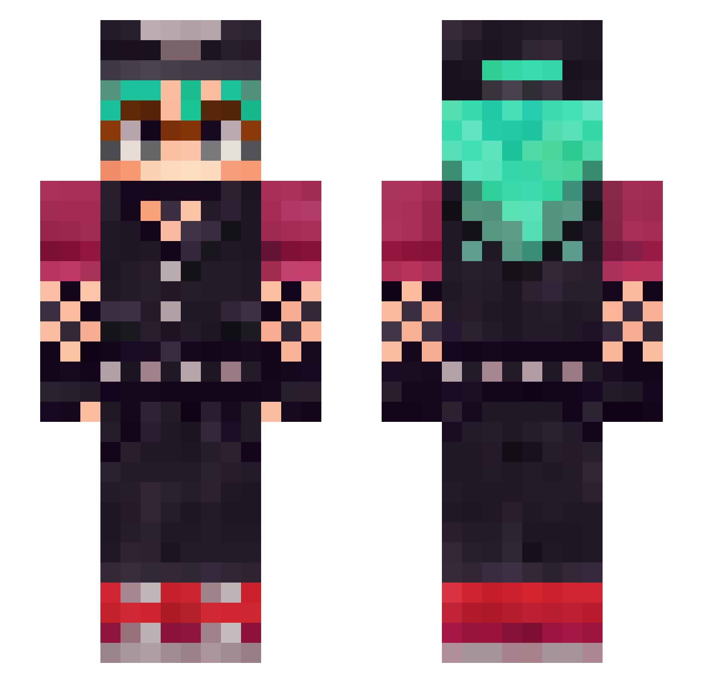 lexchxn Minecraft skin, front and back view