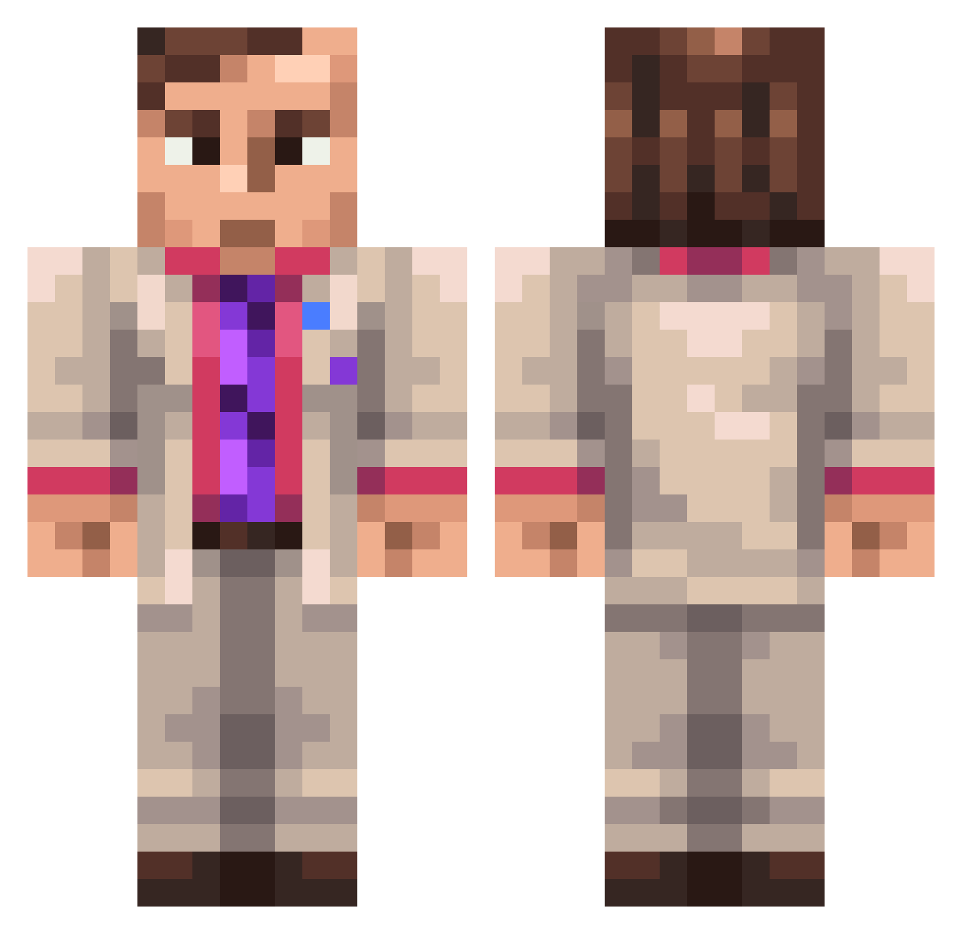 j1zash Minecraft skin, front and back view