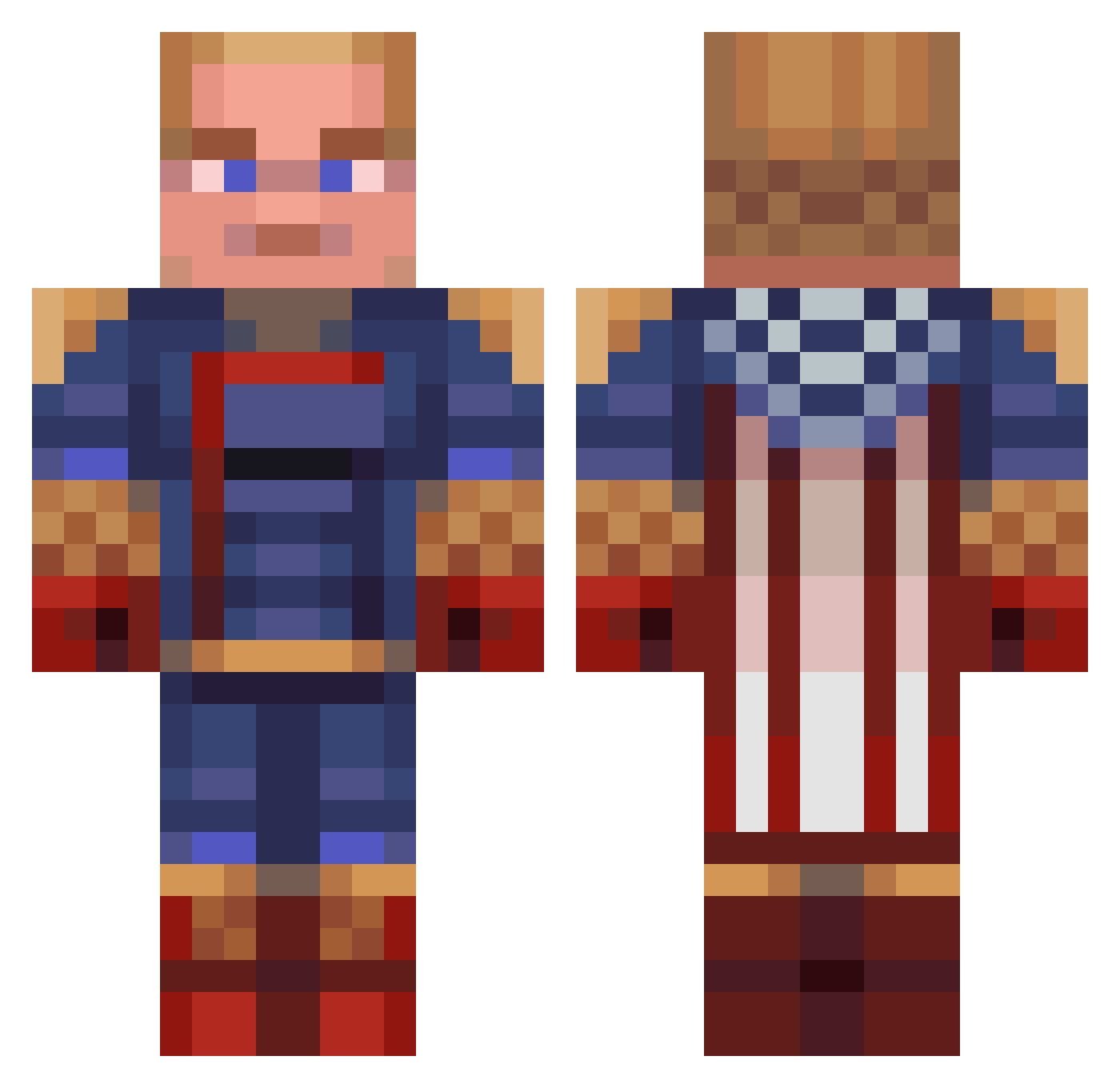 Falafel2002 Minecraft skin, front and back view