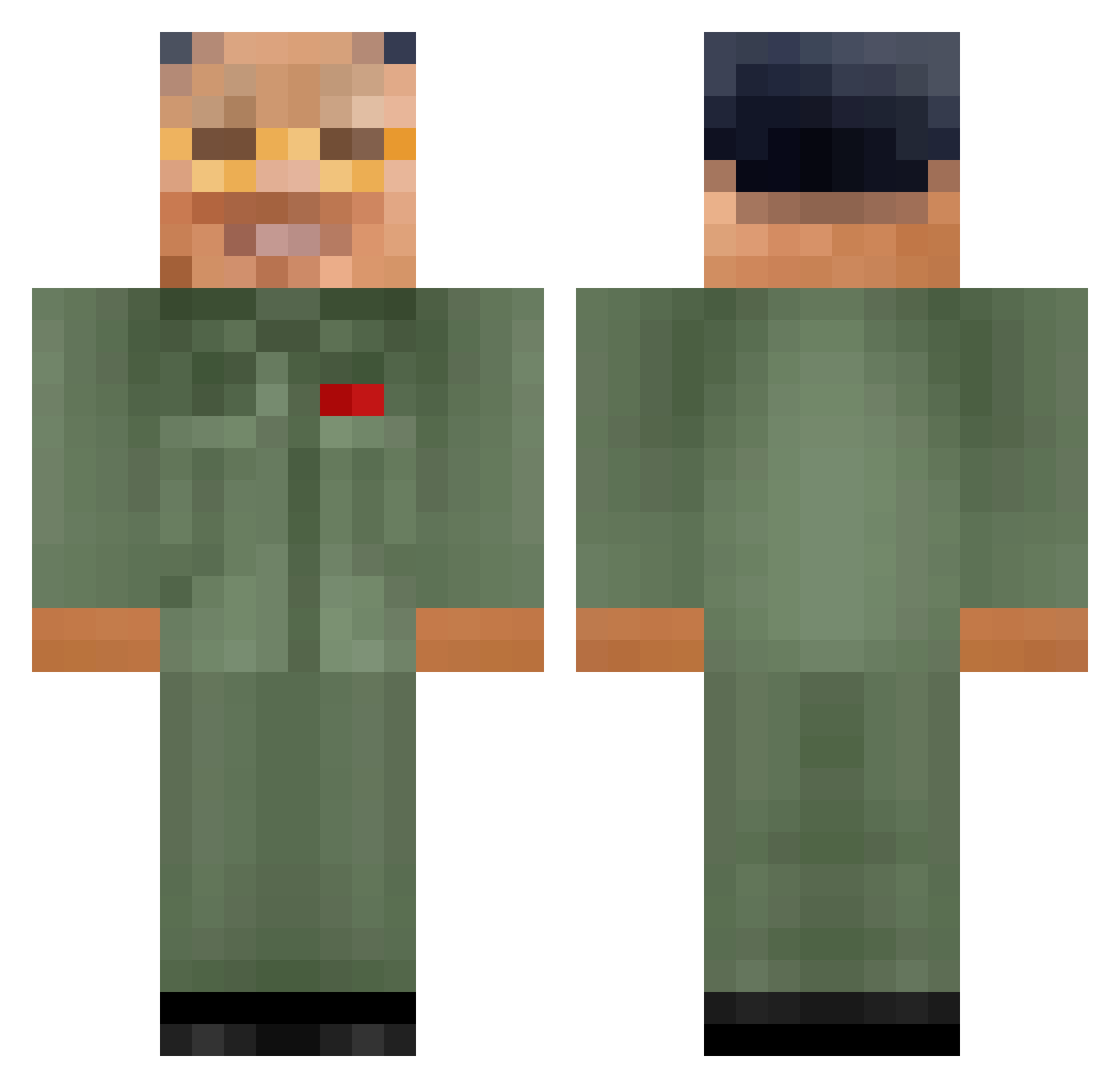 rezz_y Minecraft skin, front and back view