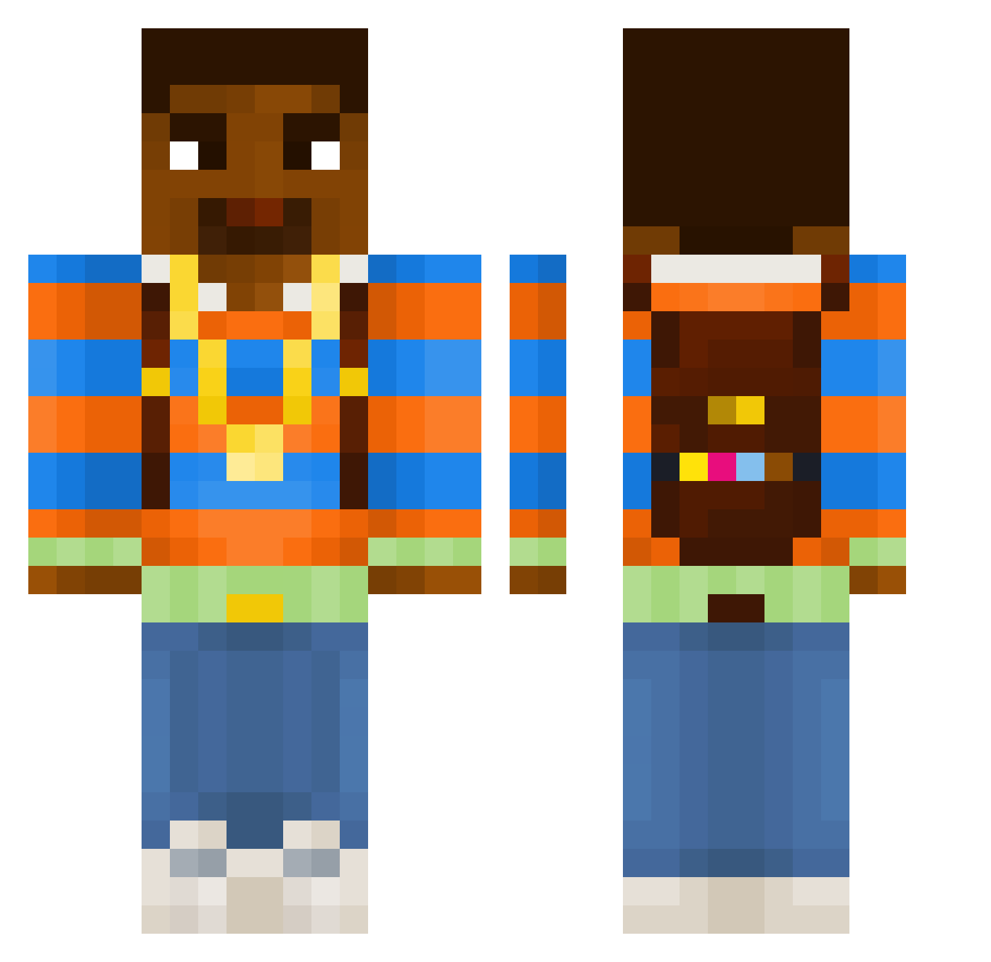 Doogerfan Minecraft skin, front and back view