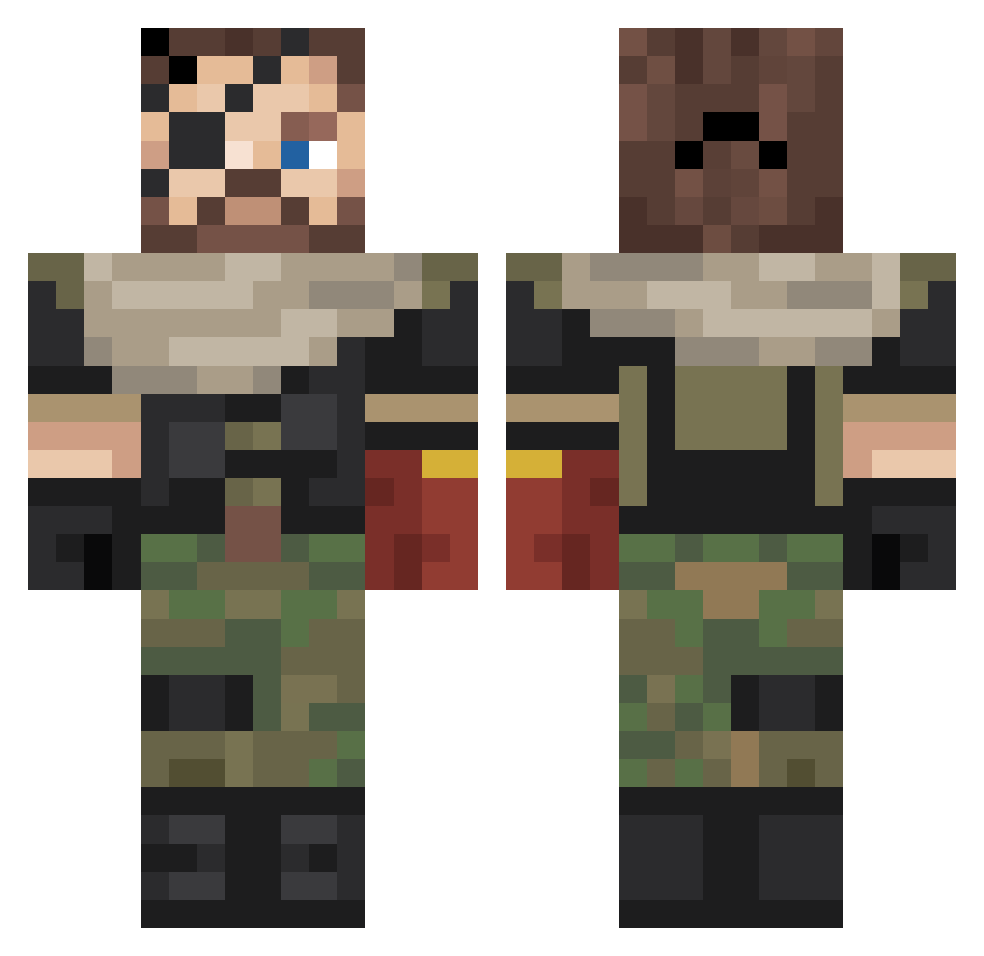 Maazak1 Minecraft skin, front and back view