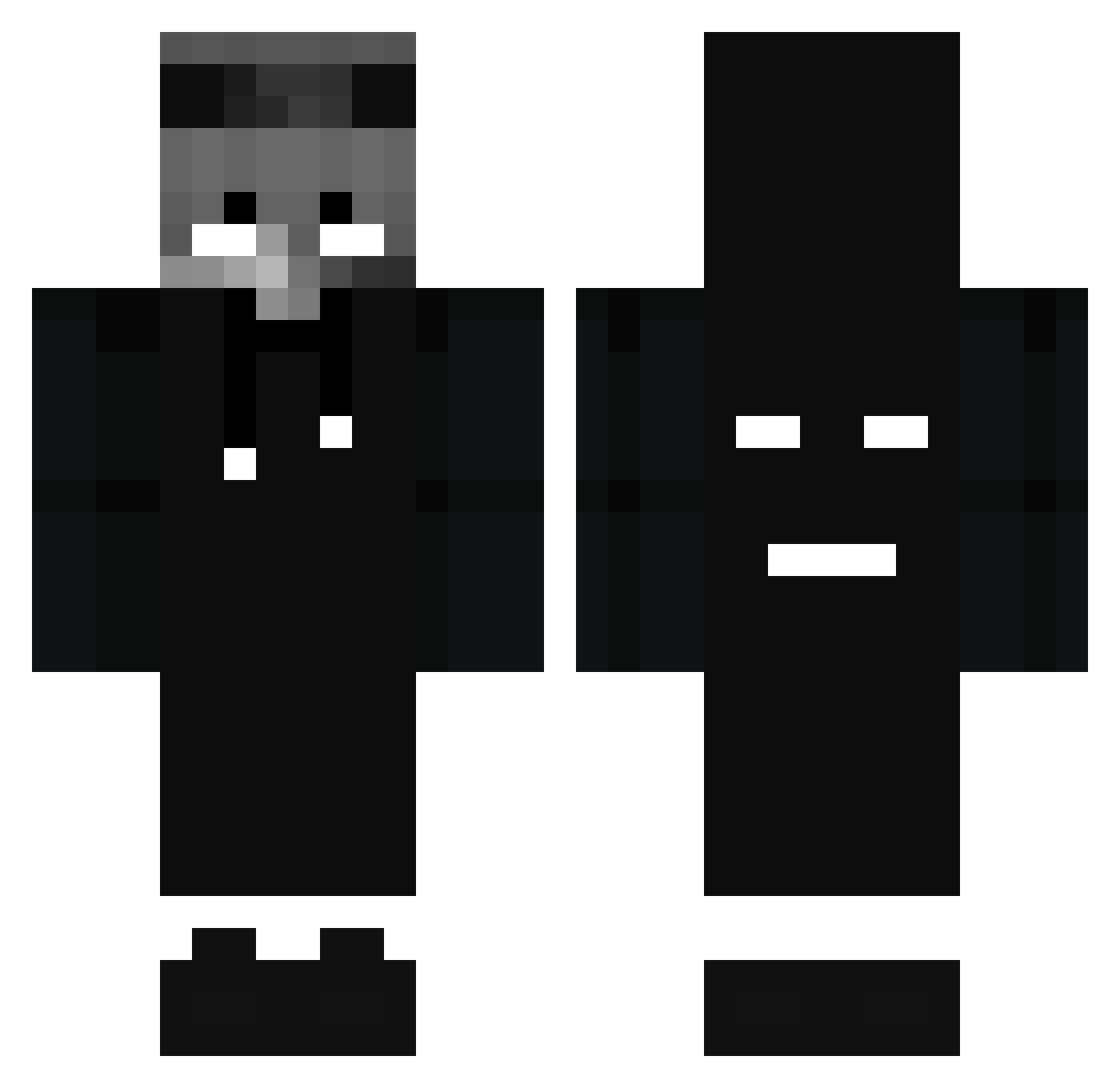 vqte Minecraft skin, front and back view