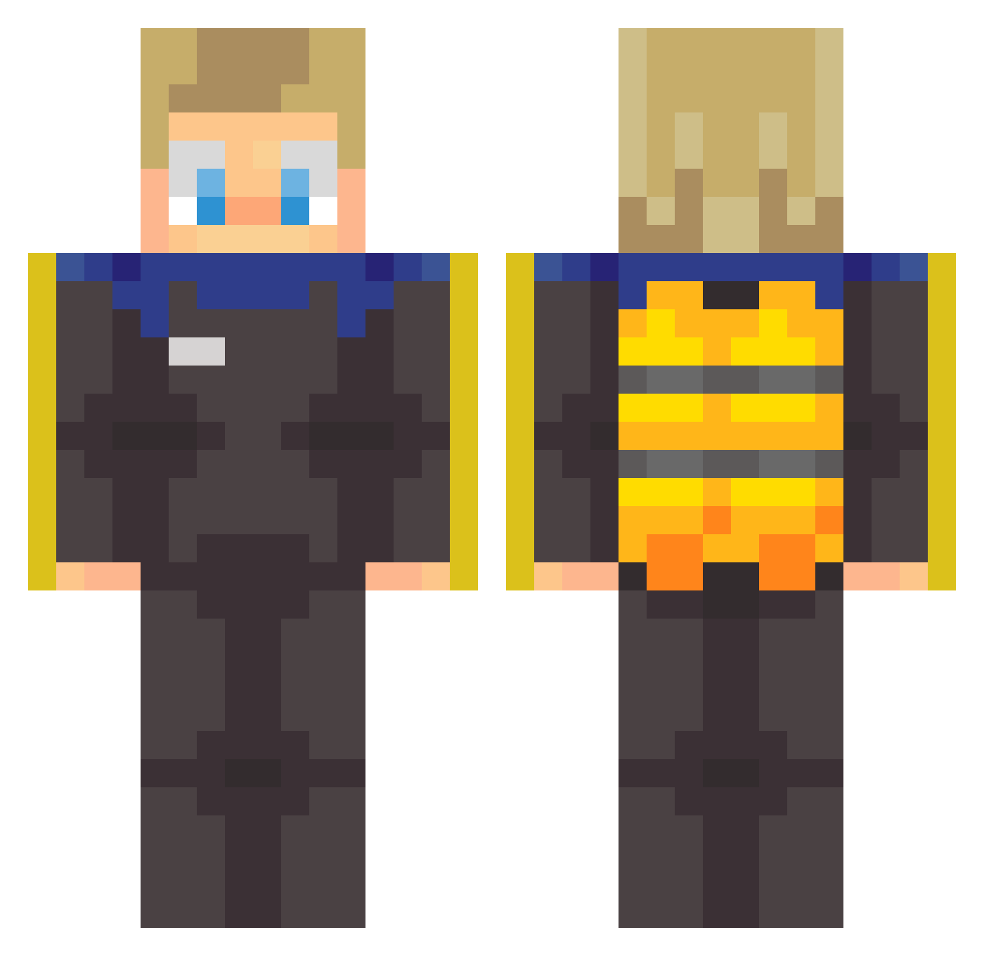 SirBreauxseph Minecraft skin, front and back view