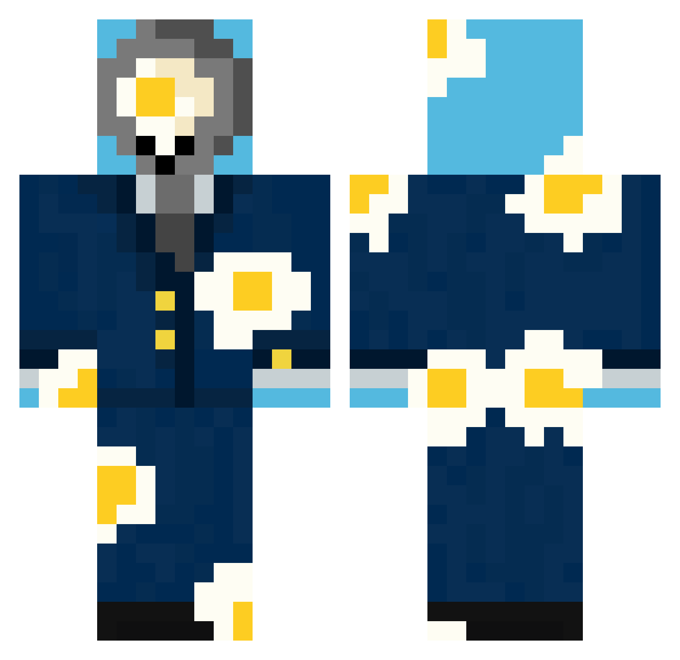 littlefryingpan Minecraft skin, front and back view