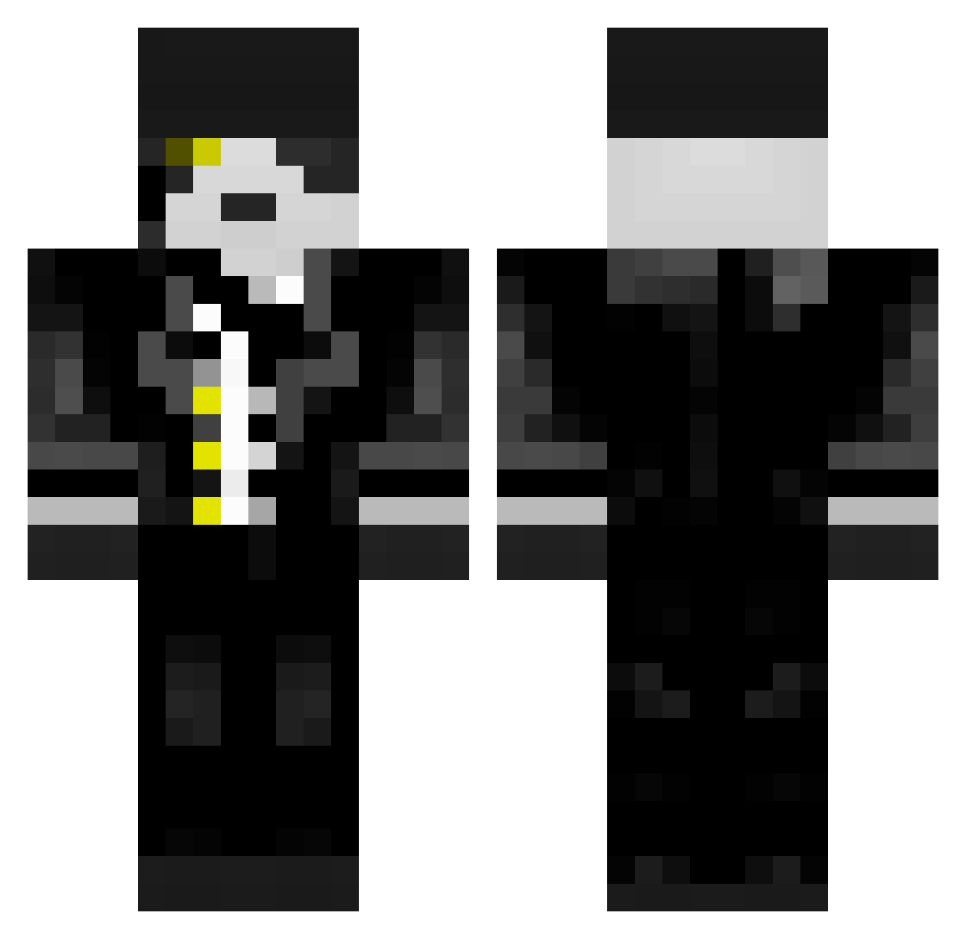 getin Minecraft skin, front and back view