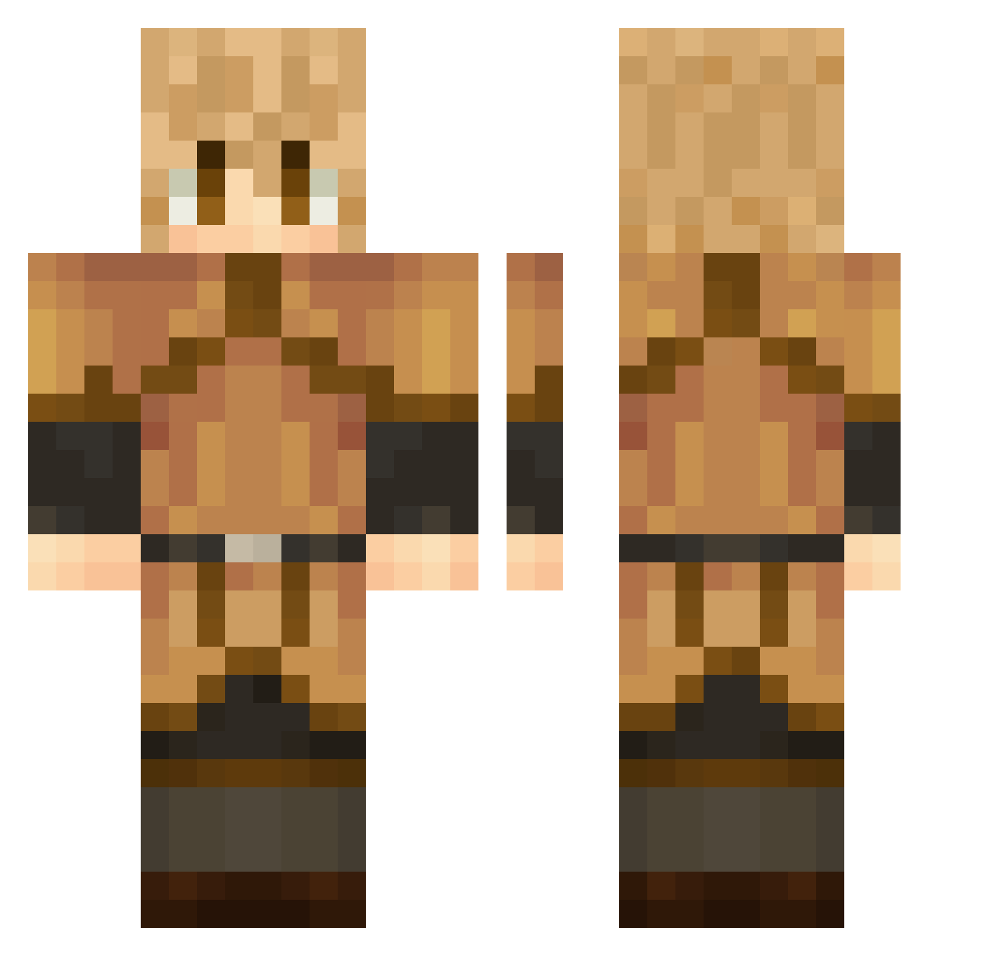 Zervify Minecraft skin, front and back view