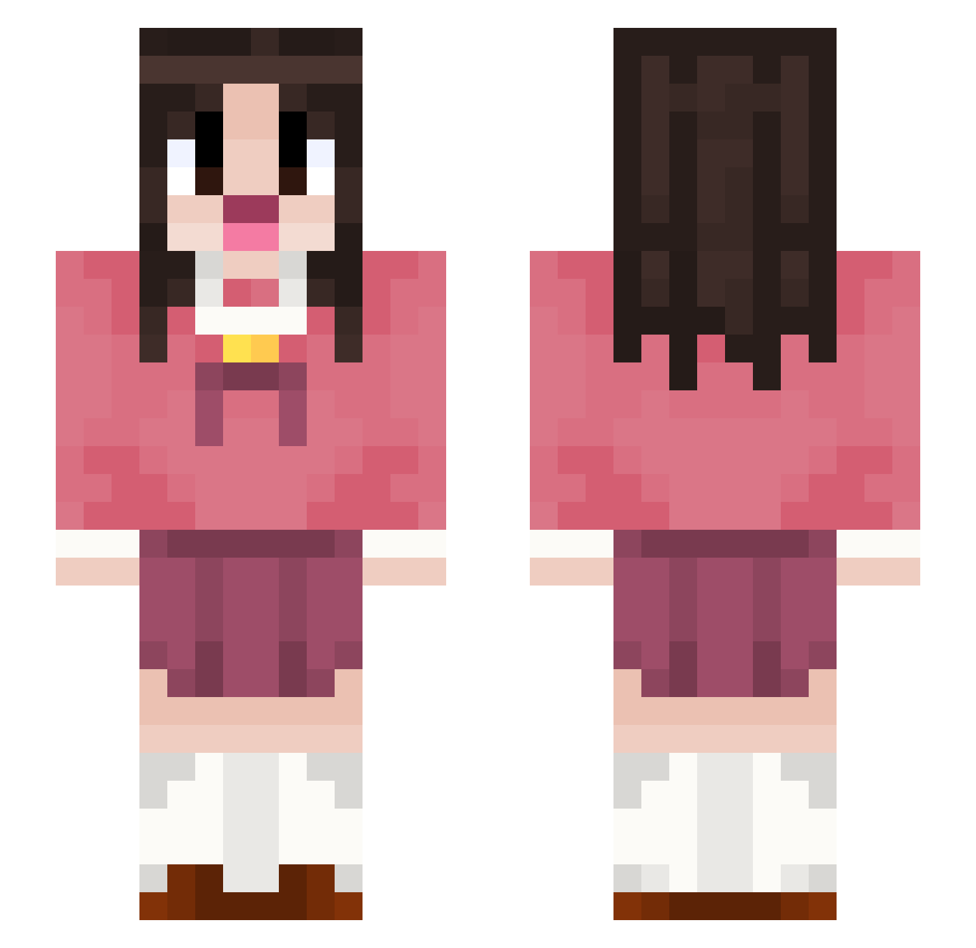 InfinityDuty Minecraft skin, front and back view