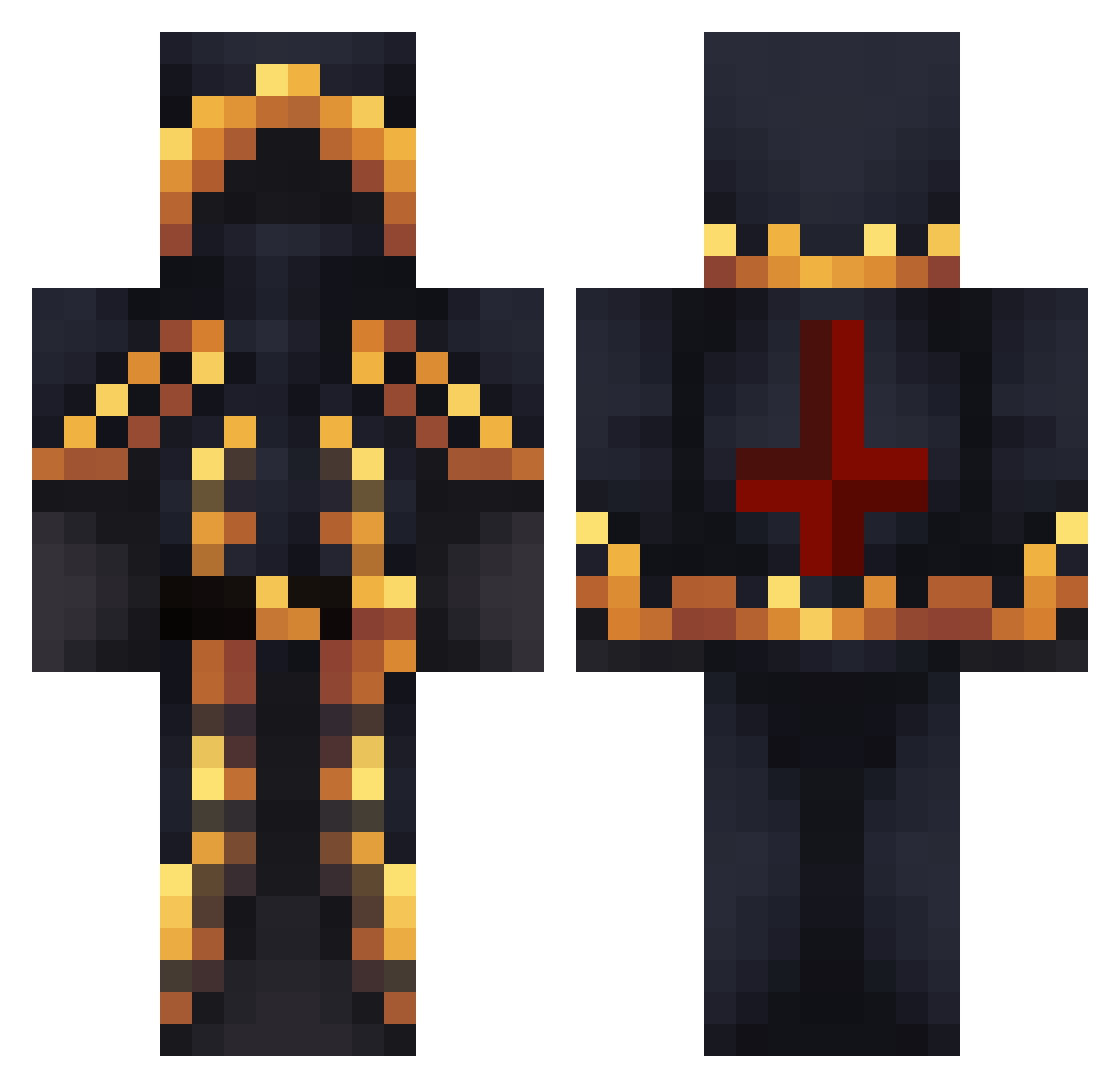 Teos470 Minecraft skin, front and back view