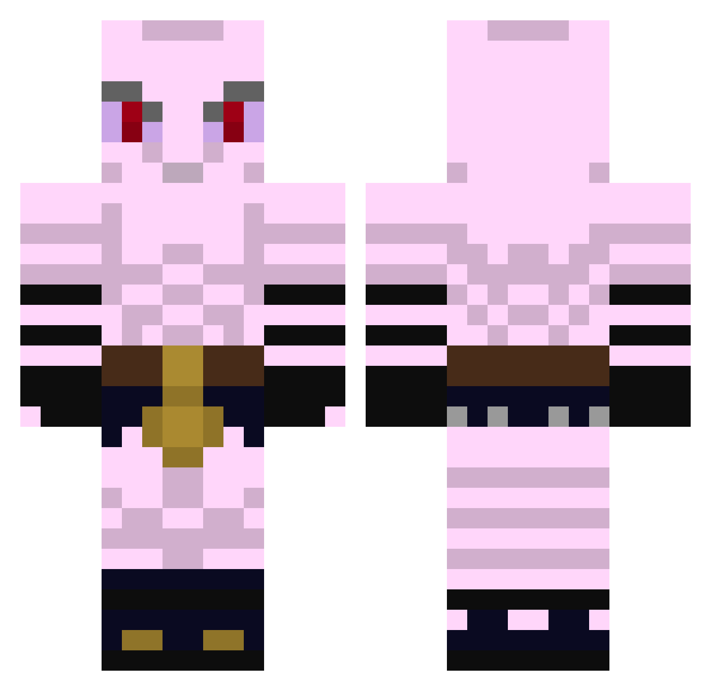 jobiben Minecraft skin, front and back view