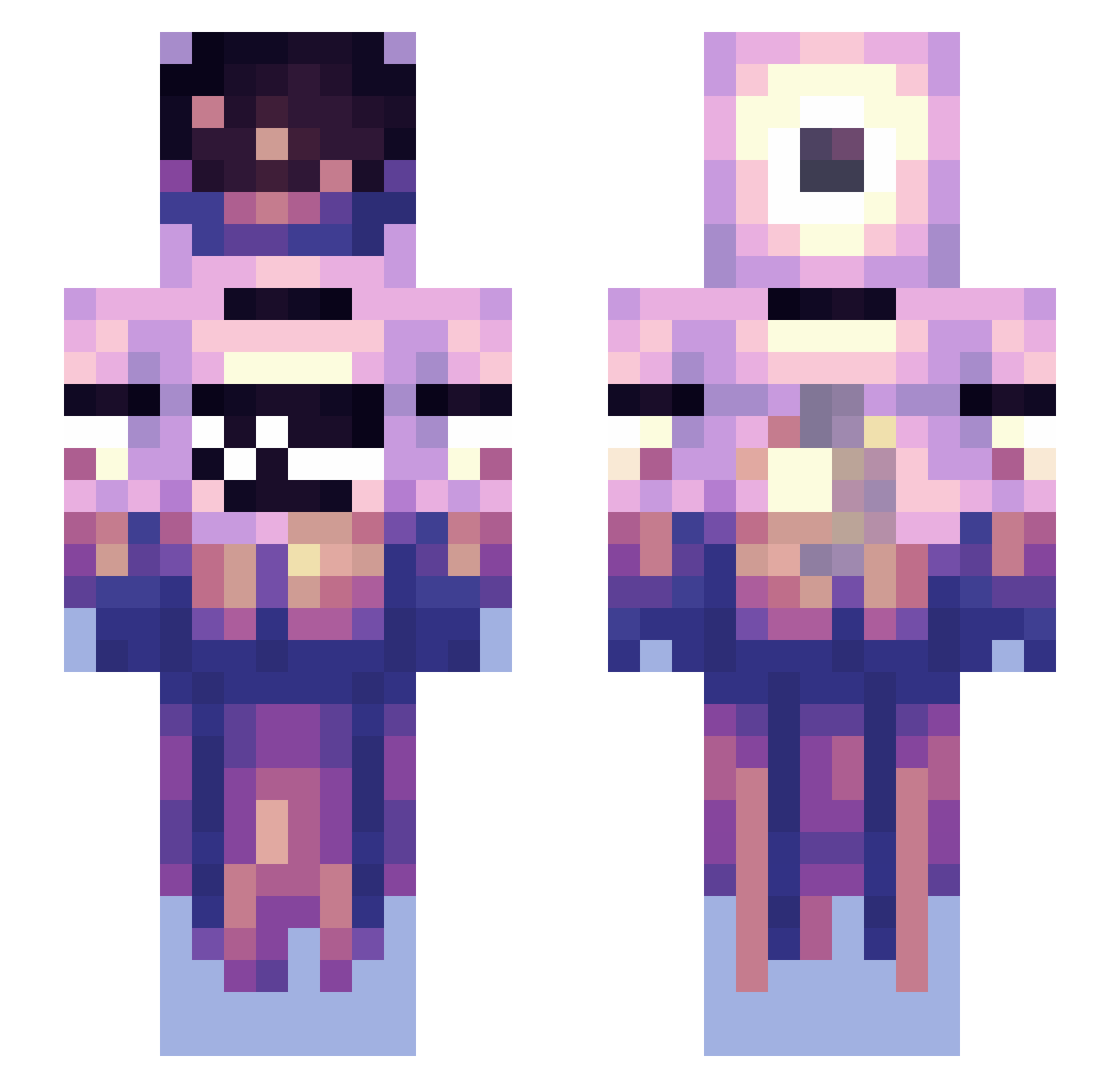 K47R1 Minecraft skin, front and back view