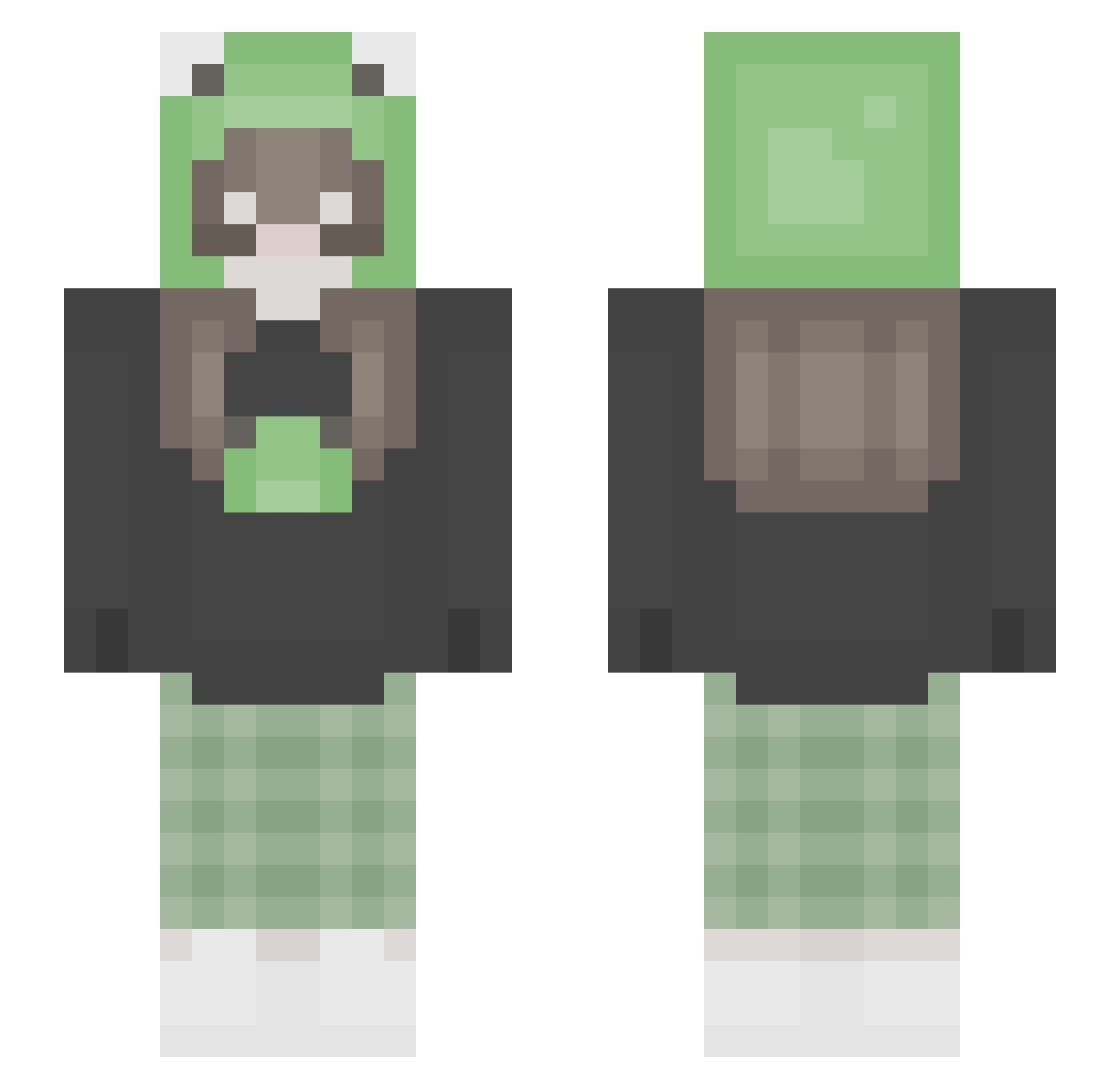 Sar1ta Minecraft skin, front and back view
