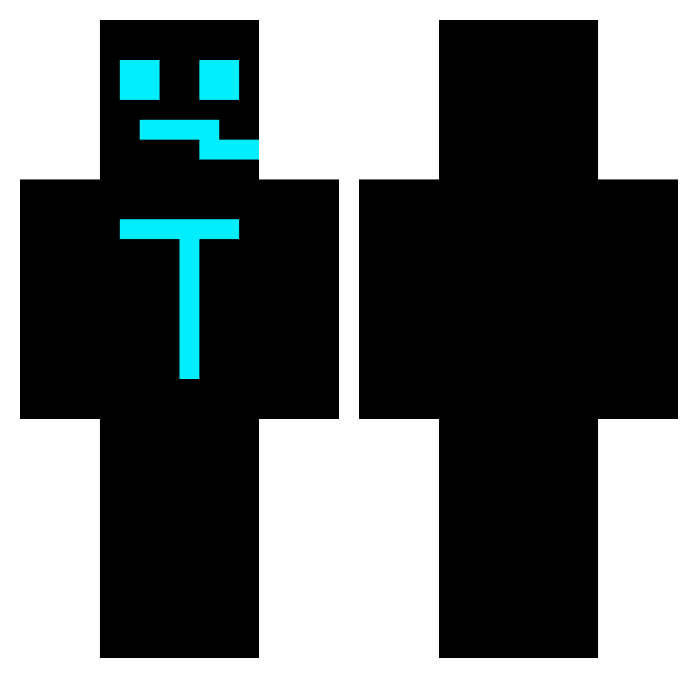 tibe2 Minecraft skin, front and back view