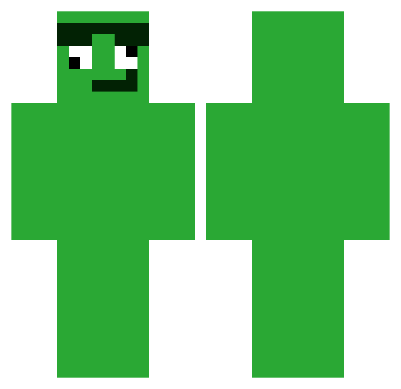 PondFrog_ Minecraft skin, front and back view